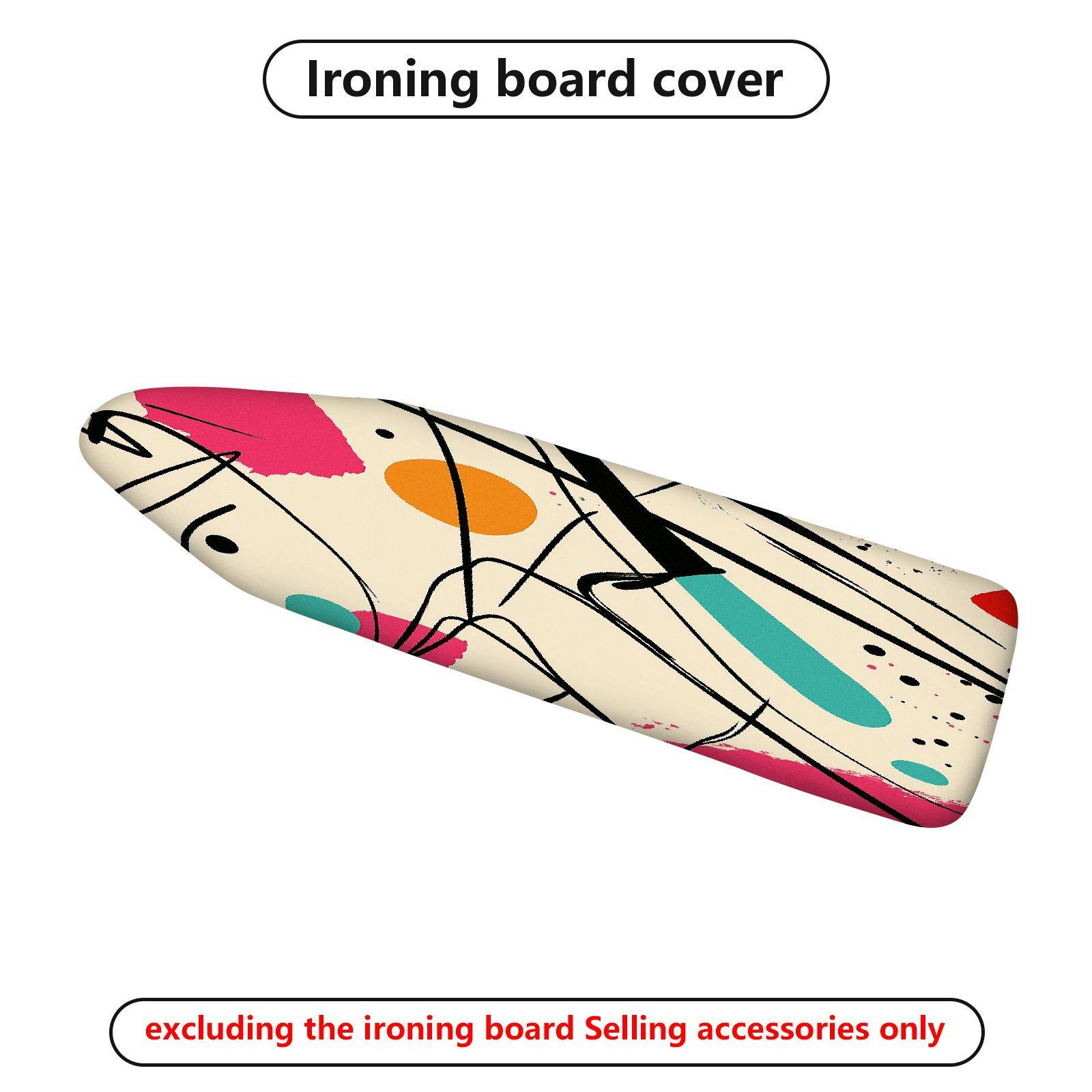 1-Piece Abstract Art Colorful Patterns Modern  Ironing Board Cover, Universal Size, Without Board