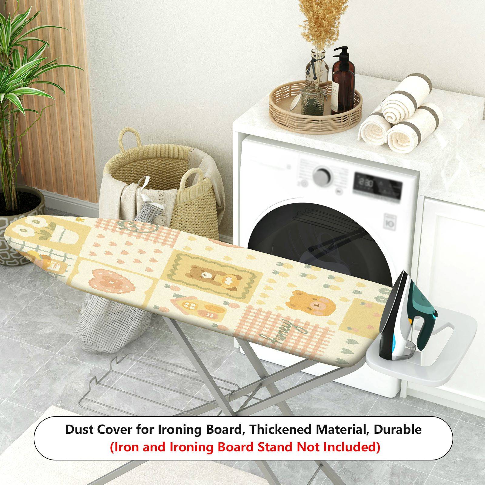 1-Piece Animal Bear Heart Patchwork  Ironing Board Cover, Universal Size, Without Board