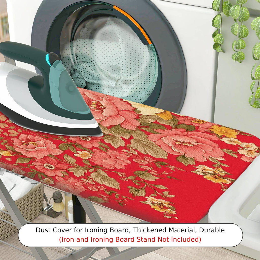 1-Piece Floral Red Pink Yellow  Ironing Board Cover, Universal Size, Without Board