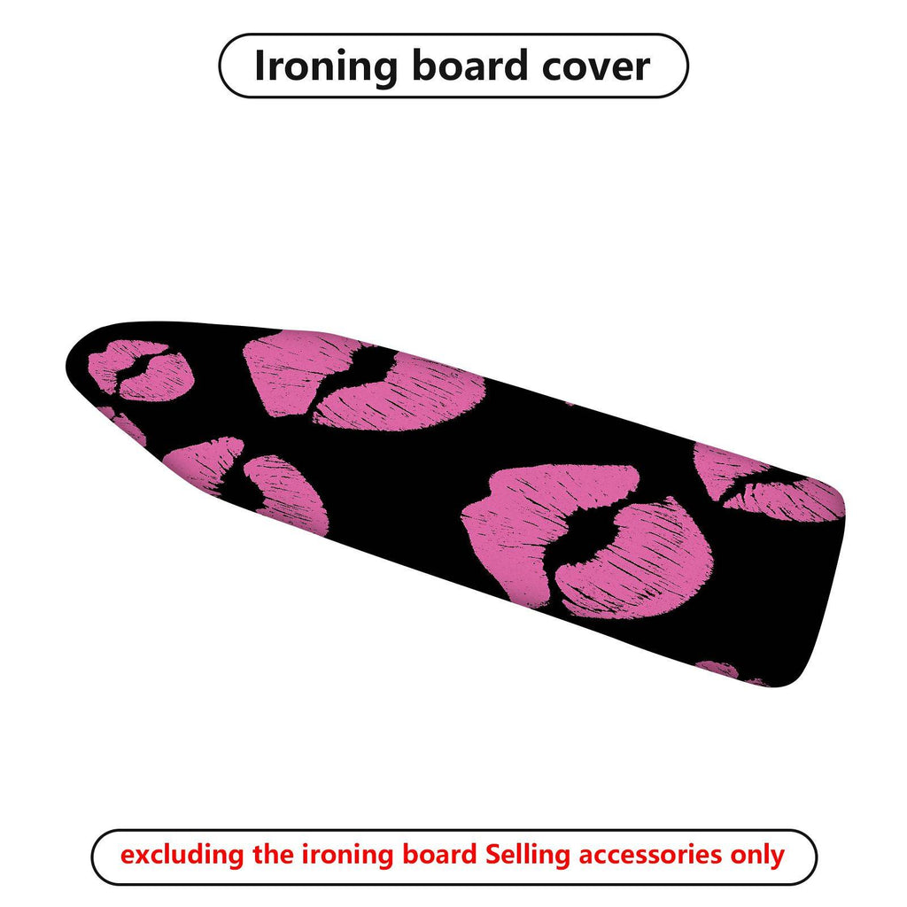 1-Piece Kiss Lip Pattern Pink Black  Ironing Board Cover, Universal Size, Without Board