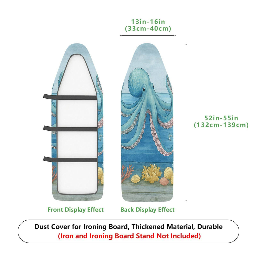 1-Piece Ocean Octopus Underwater  Ironing Board Cover, Universal Size, Without Board