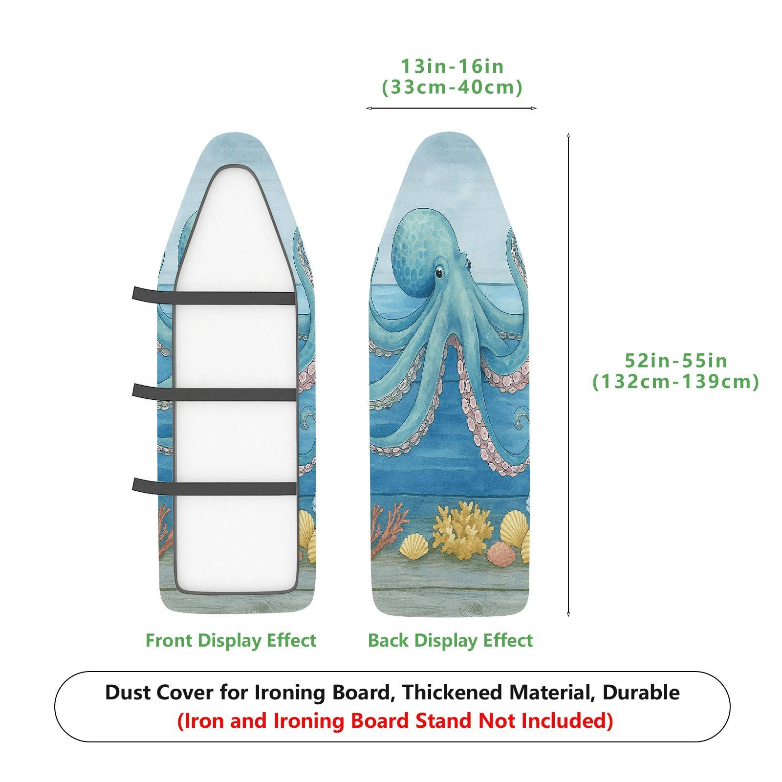 1-Piece Ocean Octopus Underwater  Ironing Board Cover, Universal Size, Without Board