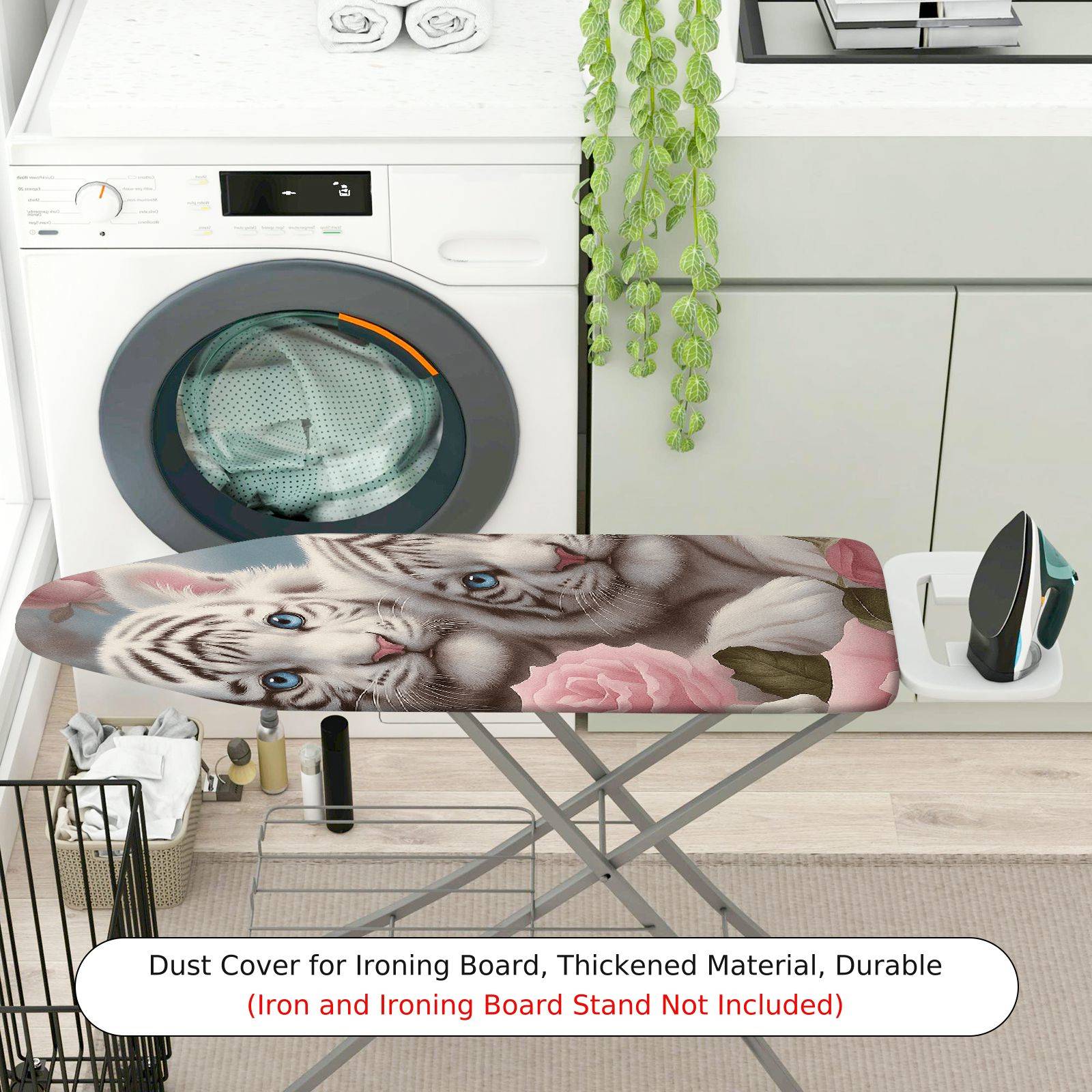 1-Piece Tiger Floral Animal  Ironing Board Cover, Universal Size, Without Board