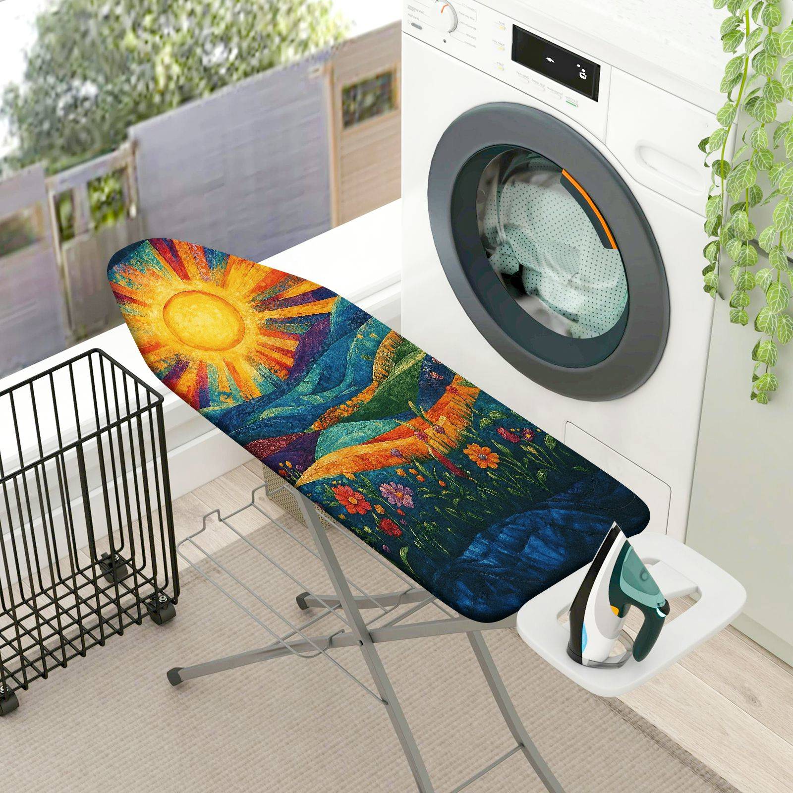 1-Piece Sunflower Abstract Artistic  Ironing Board Cover, Universal Size, Without Board