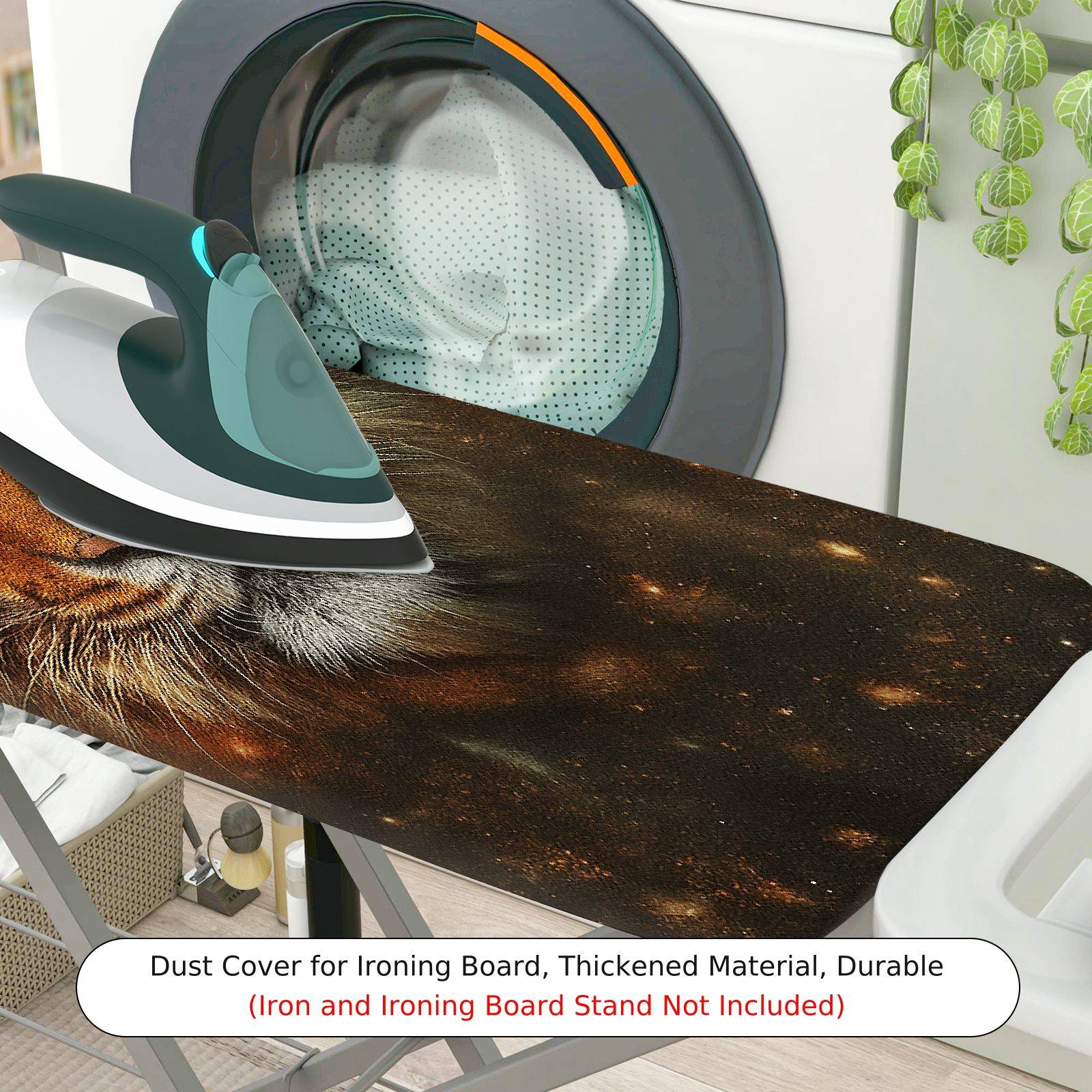 1-Piece Tiger Animal Print Art  Ironing Board Cover, Universal Size, Without Board