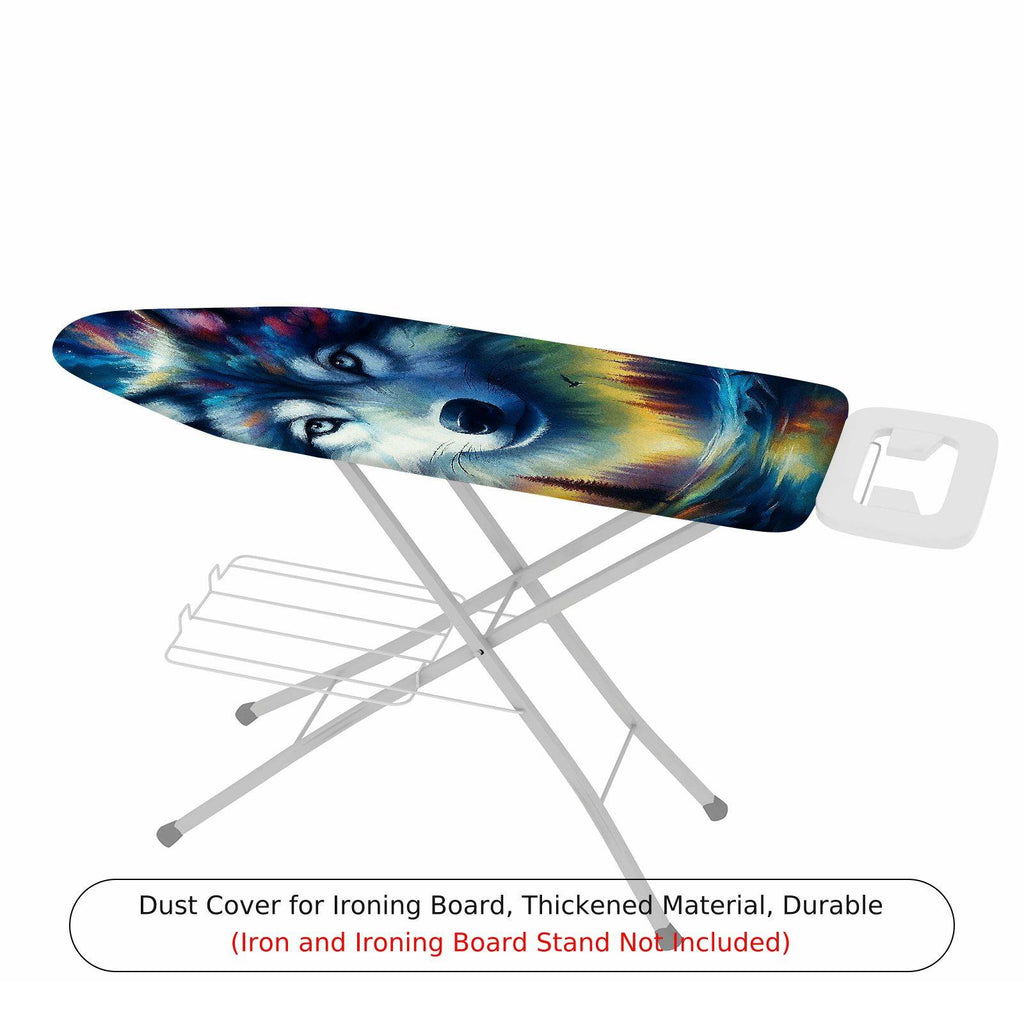 1-Piece Wolf Art Colorful Animal Painting  Ironing Board Cover, Universal Size, Without Board