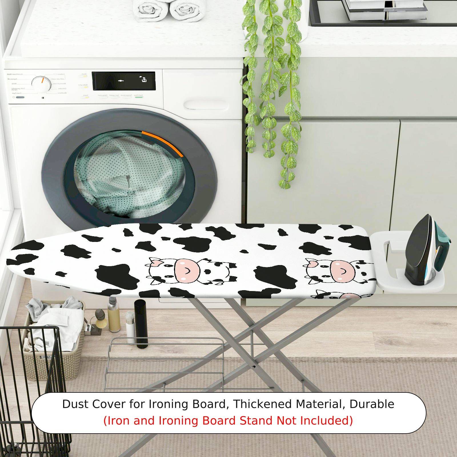 1-Piece Cow Animal Black White  Ironing Board Cover, Universal Size, Without Board