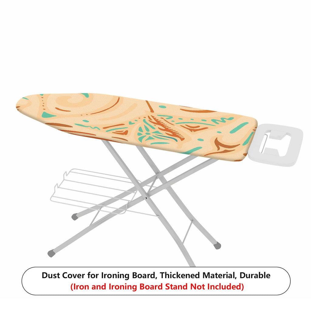 1-Piece Abstract Swirl Beige Aqua  Ironing Board Cover, Universal Size, Without Board
