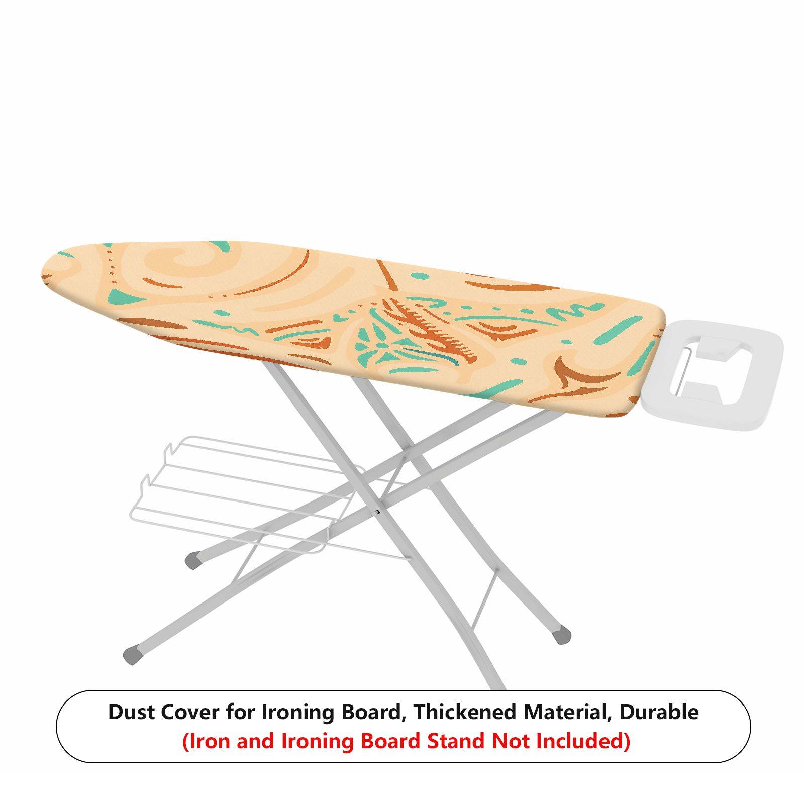1-Piece Abstract Swirl Beige Aqua  Ironing Board Cover, Universal Size, Without Board