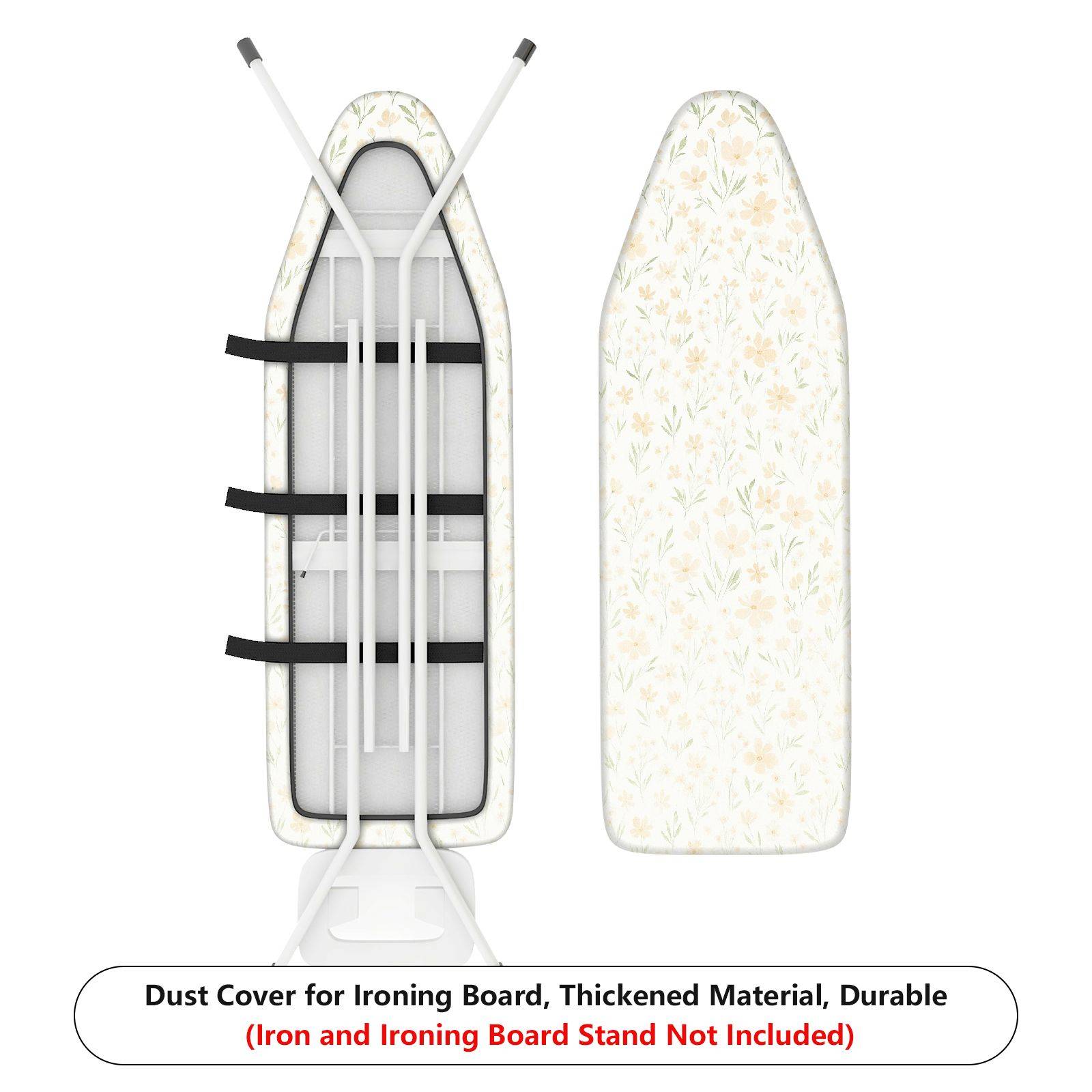 1-Piece Floral Pattern Beige Elegant  Ironing Board Cover, Universal Size, Without Board
