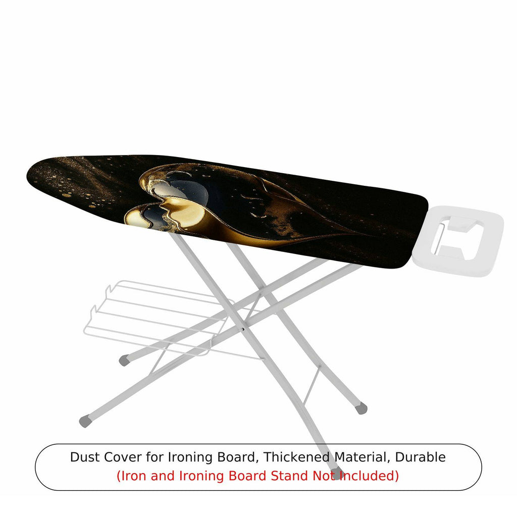 1-Piece Abstract Art Gold Black Luxury  Ironing Board Cover, Universal Size, Without Board