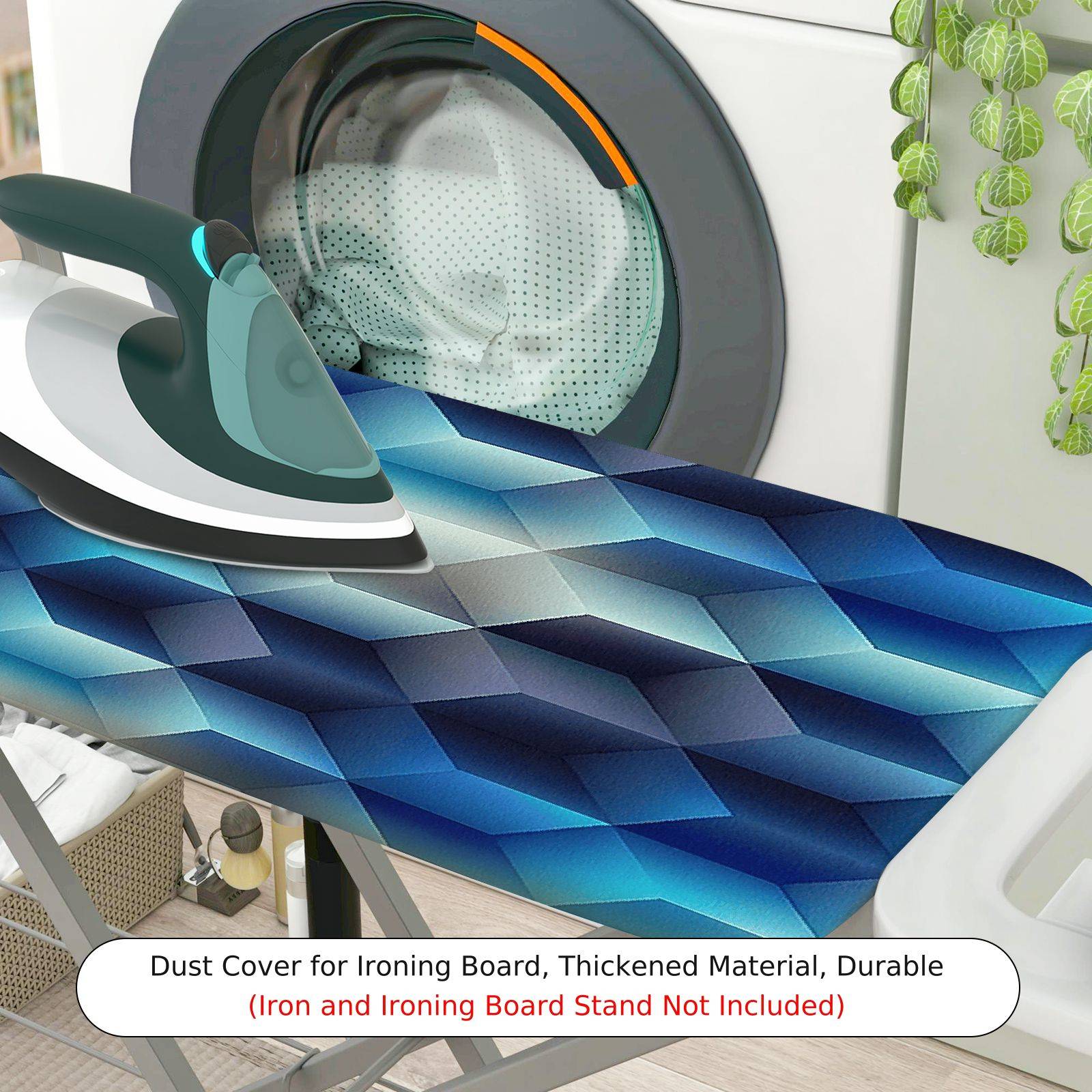 1-Piece Geometric Blue Abstract  Ironing Board Cover, Universal Size, Without Board