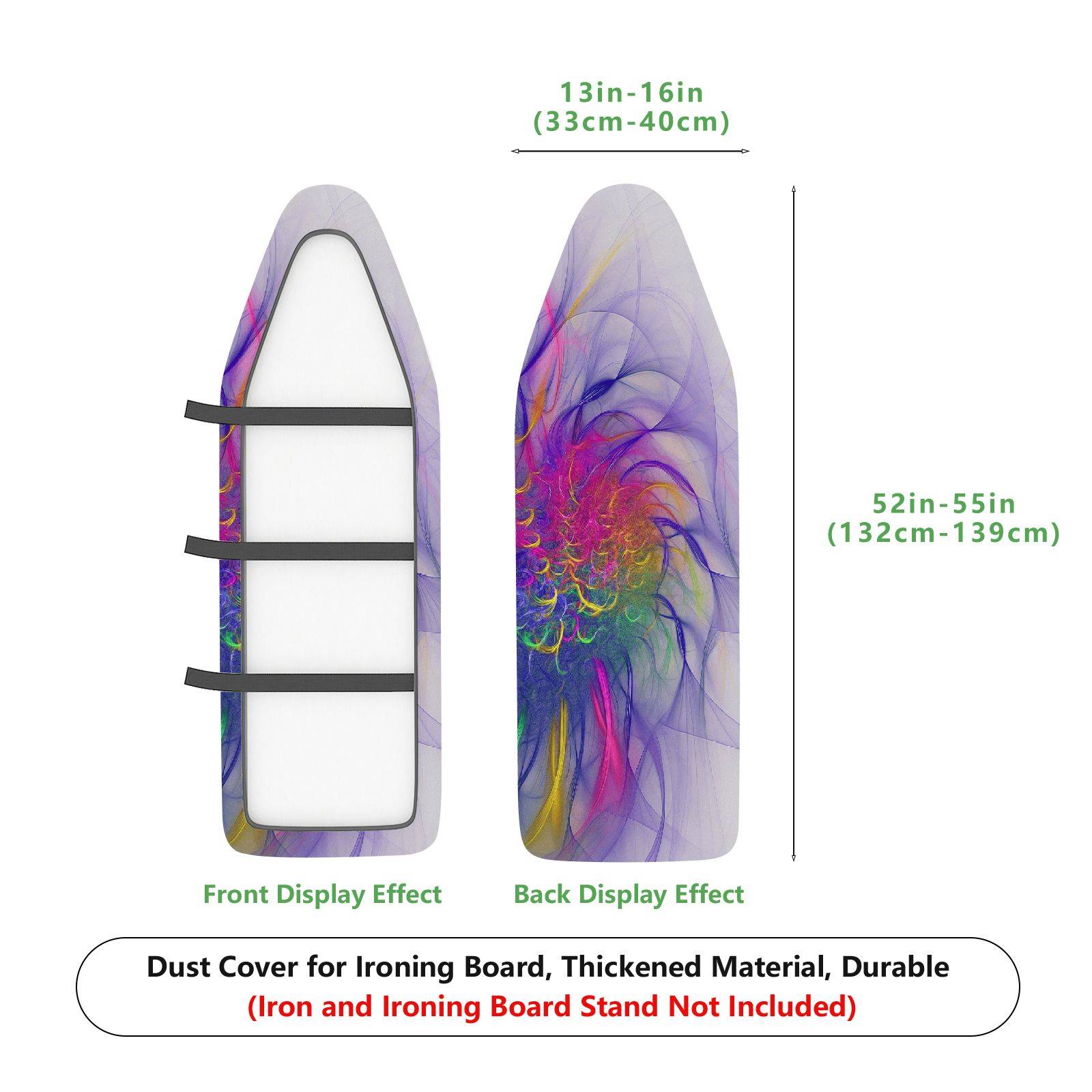 1-Piece Abstract Swirl Colorful Pattern  Ironing Board Cover, Universal Size, Without Board