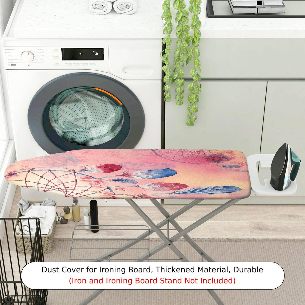 1-Piece Dreamcatcher Feather Pink  Ironing Board Cover, Universal Size, Without Board