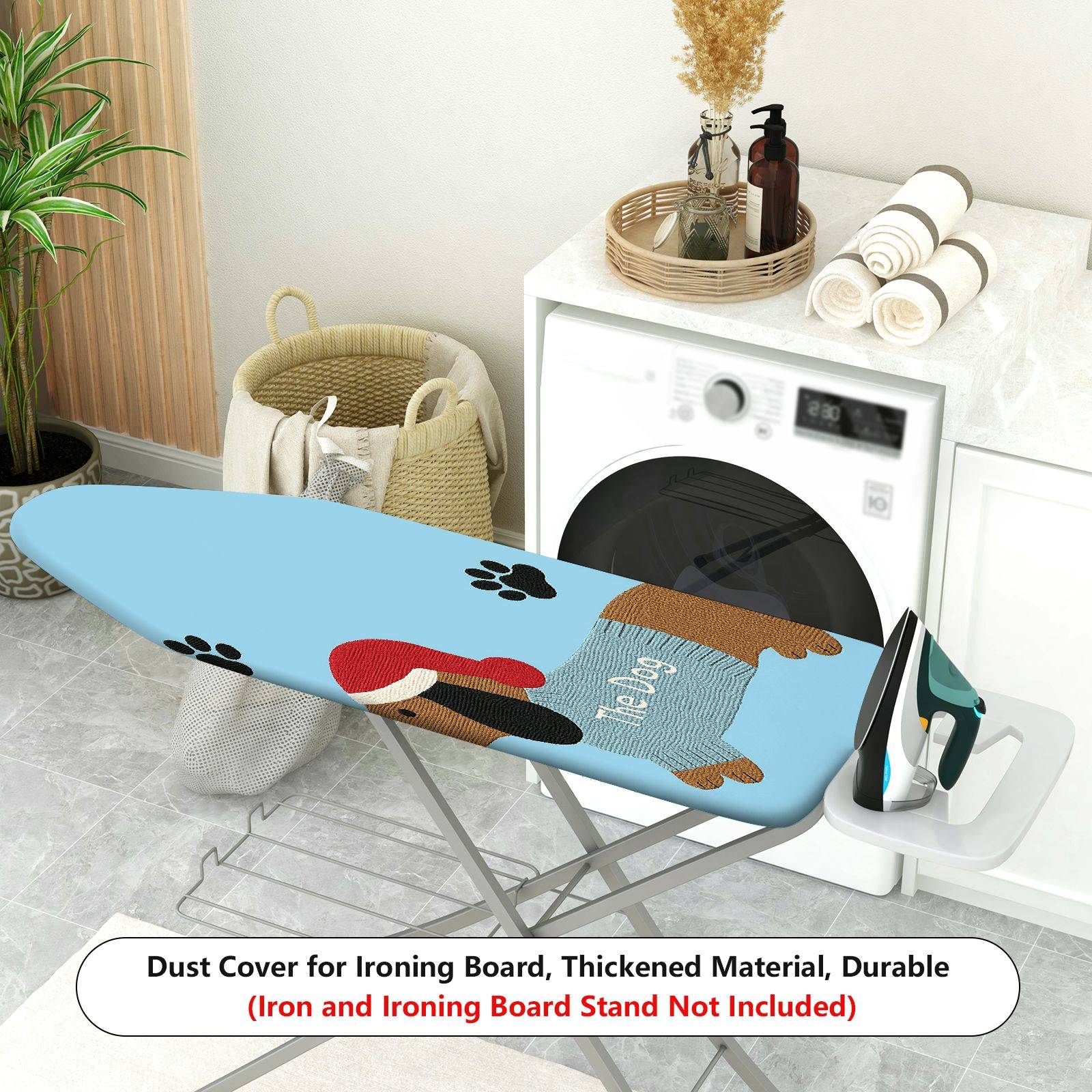 1-Piece Dog Paw Santa Christmas  Ironing Board Cover, Universal Size, Without Board