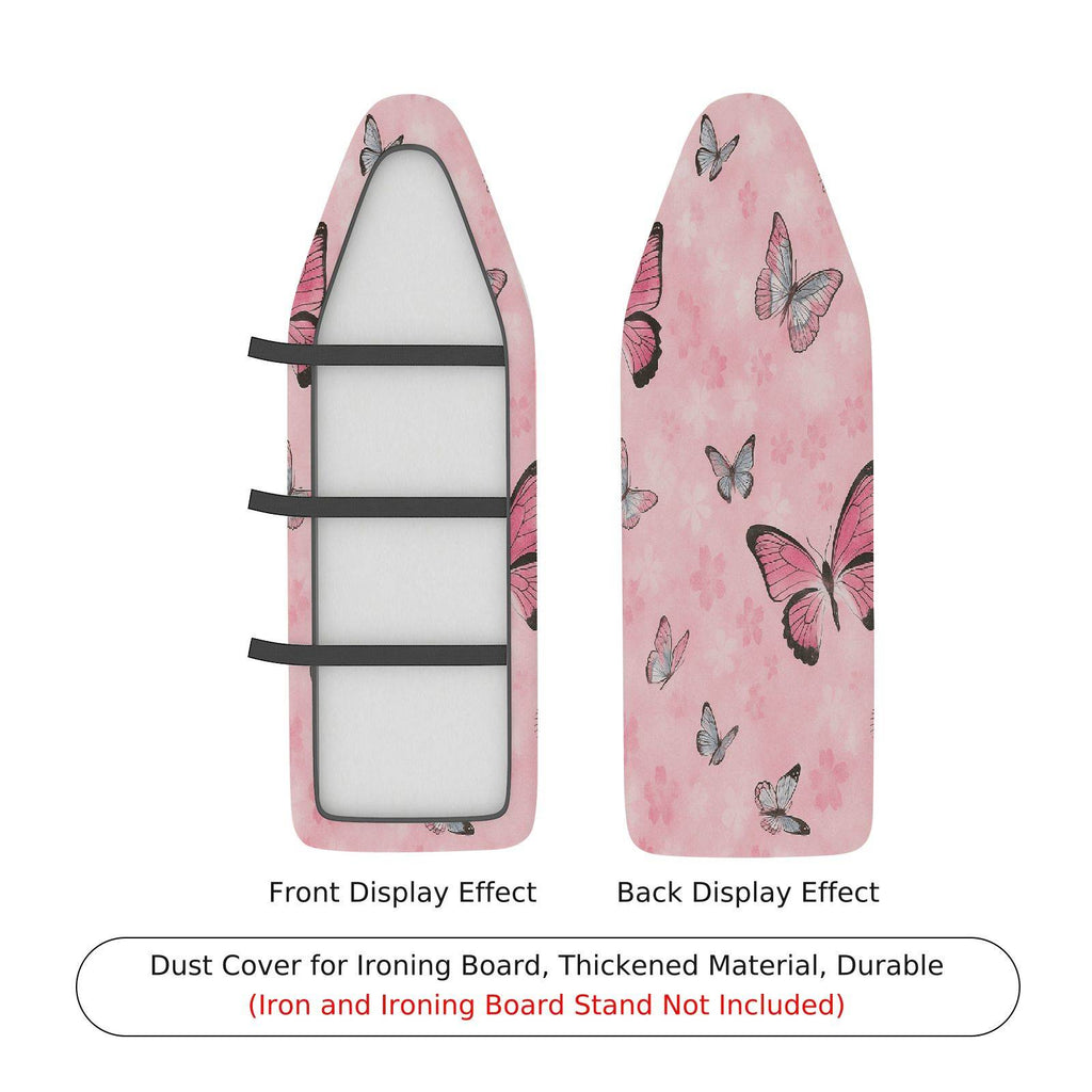 1-Piece Pink Butterfly Floral  Ironing Board Cover, Universal Size, Without Board