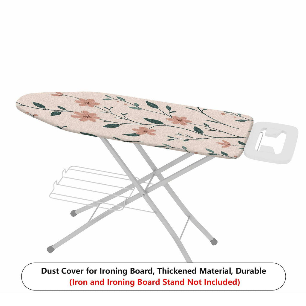 1-Piece Floral Beige Leaf  Ironing Board Cover, Universal Size, Without Board