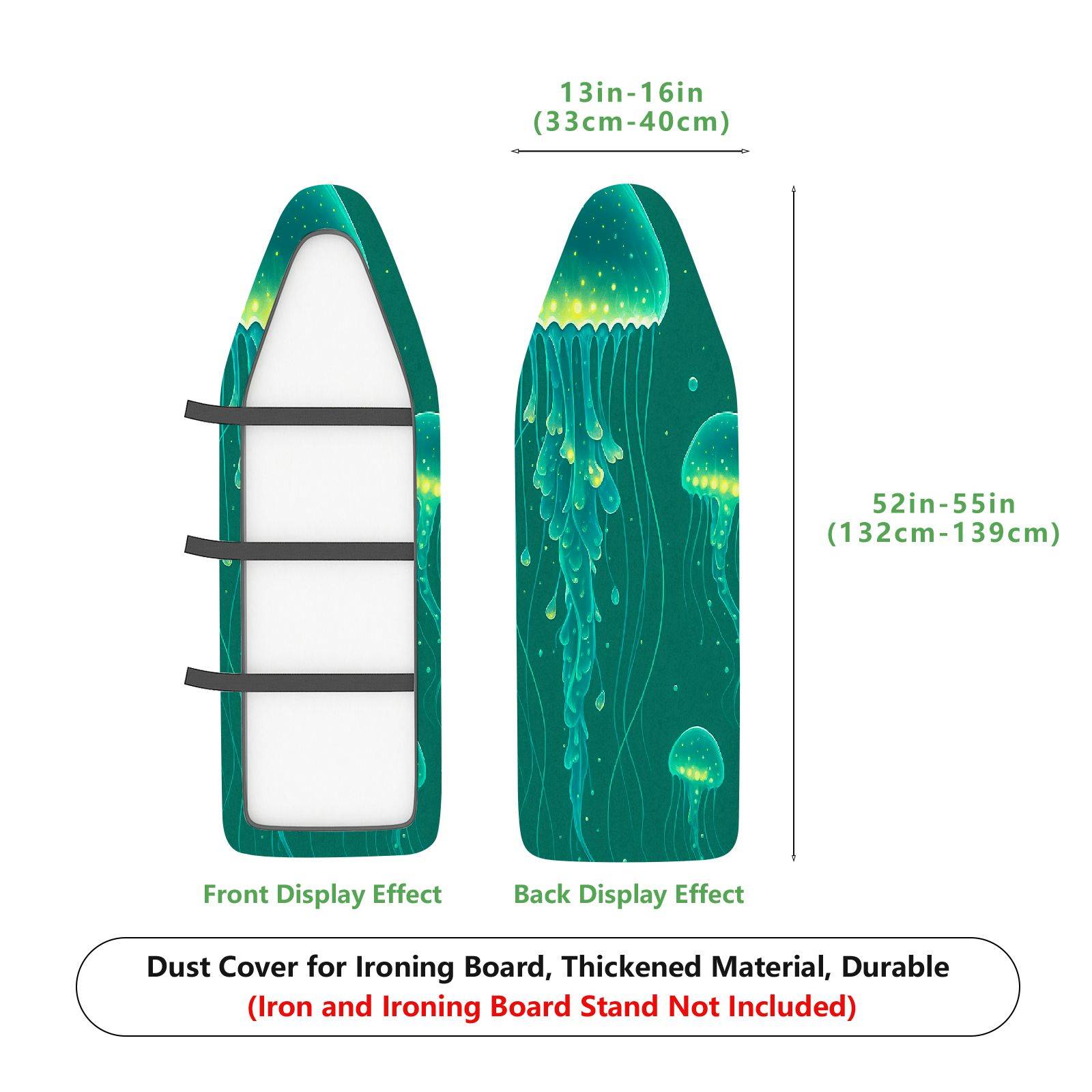 1-Piece Jellyfish Ocean Blue  Ironing Board Cover, Universal Size, Without Board