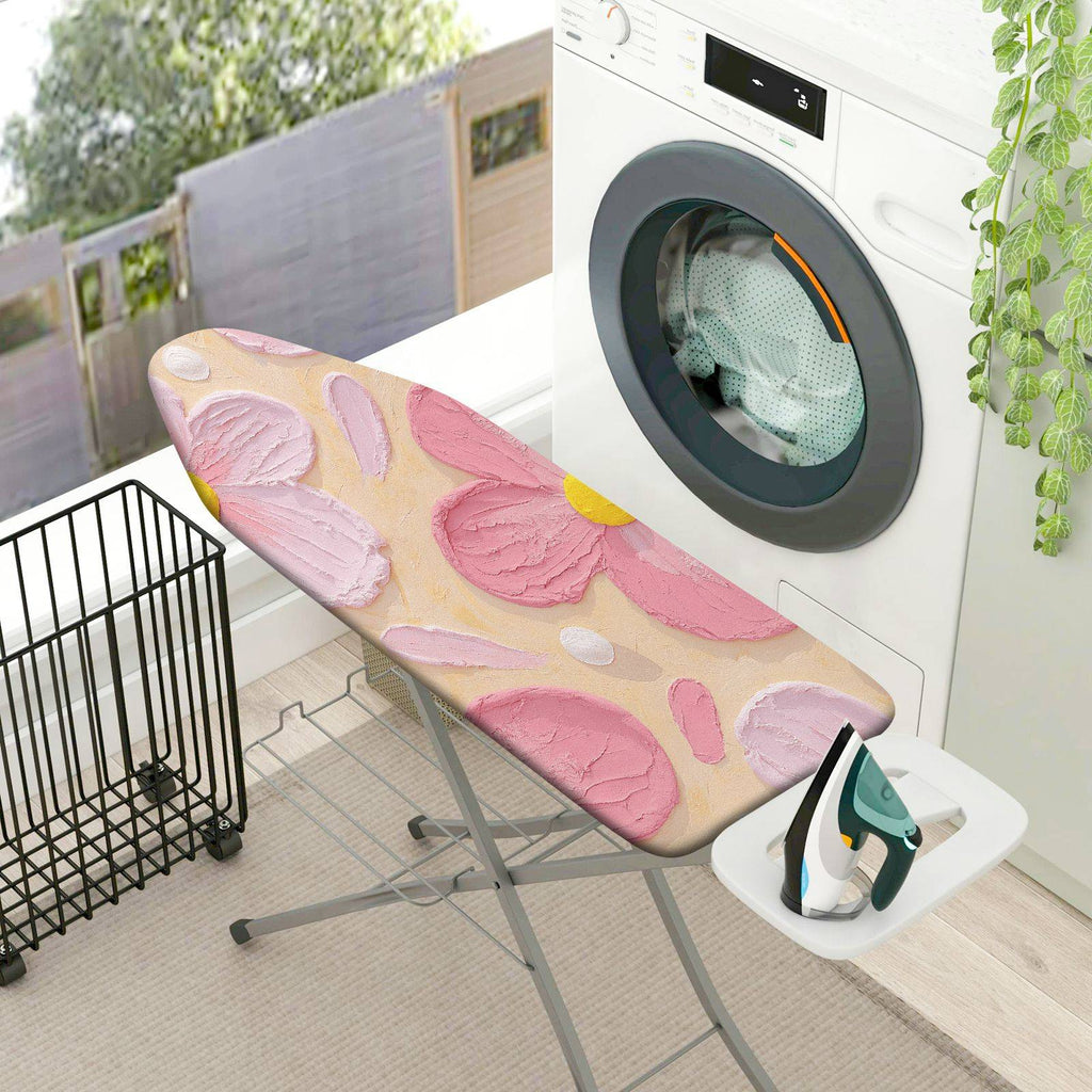 1-Piece Pink Floral Pattern Decorative  Ironing Board Cover, Universal Size, Without Board