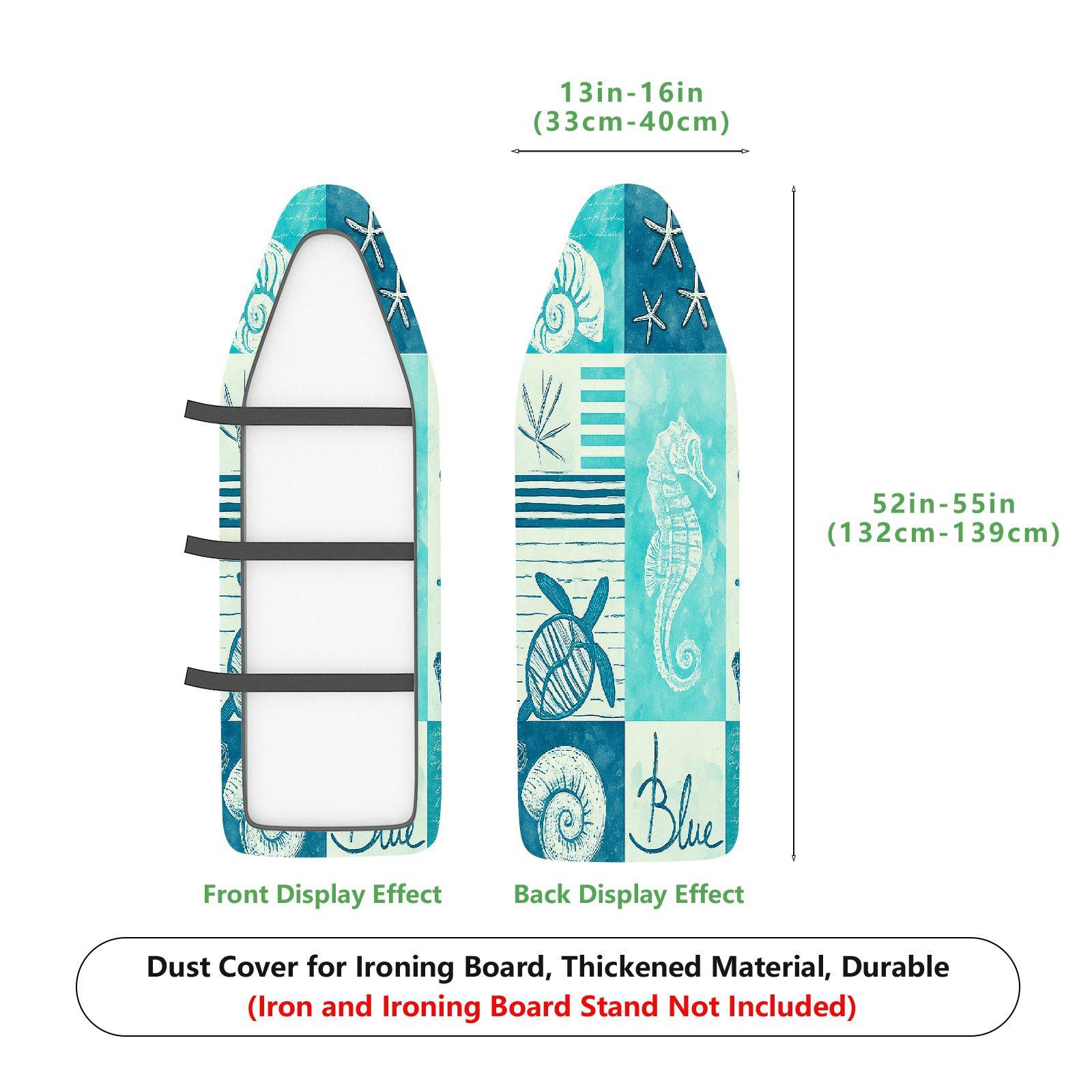 1-Piece Ocean Nautical Beach  Ironing Board Cover, Universal Size, Without Board