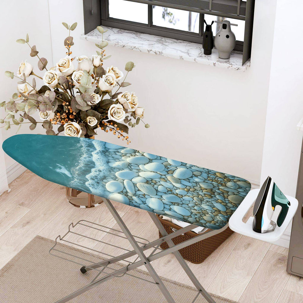 1-Piece Beach Ocean Pebble  Ironing Board Cover, Universal Size, Without Board