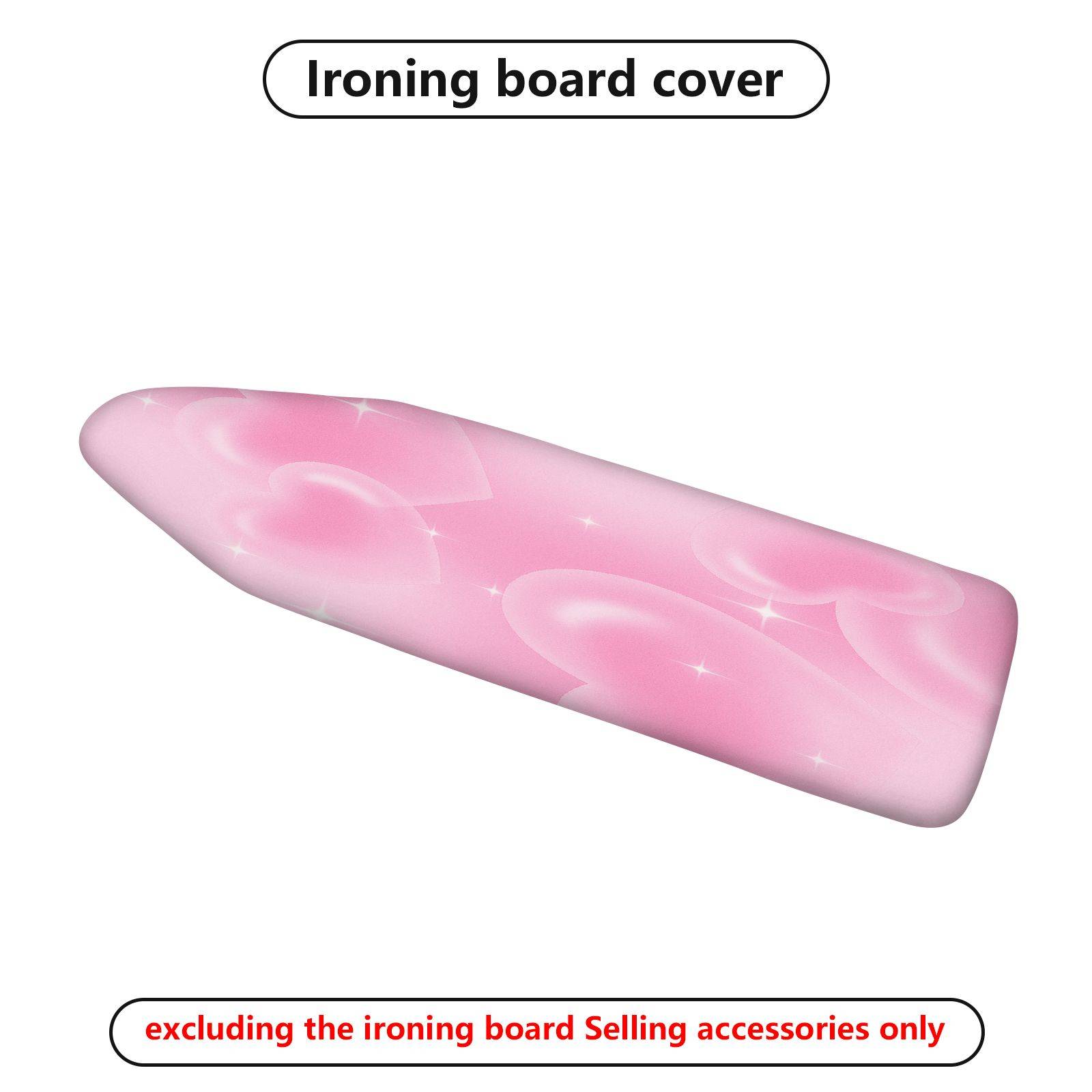 1-Piece Pink Heart Sparkle Romantic  Ironing Board Cover, Universal Size, Without Board