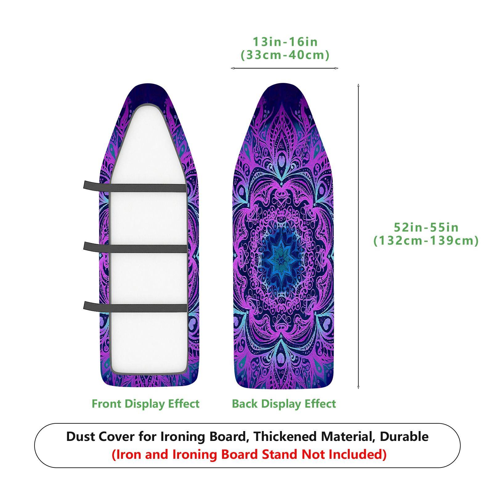 1-Piece Mandala Psychedelic Abstract  Ironing Board Cover, Universal Size, Without Board