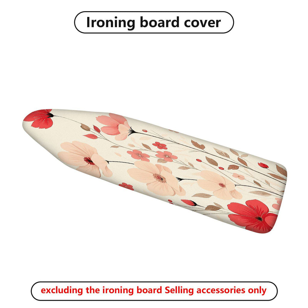 1-Piece Floral Pattern Pink Red Blossoms  Ironing Board Cover, Universal Size, Without Board