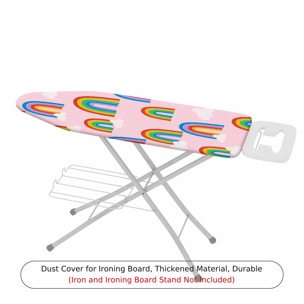 1-Piece Rainbow Clouds Pink  Ironing Board Cover, Universal Size, Without Board