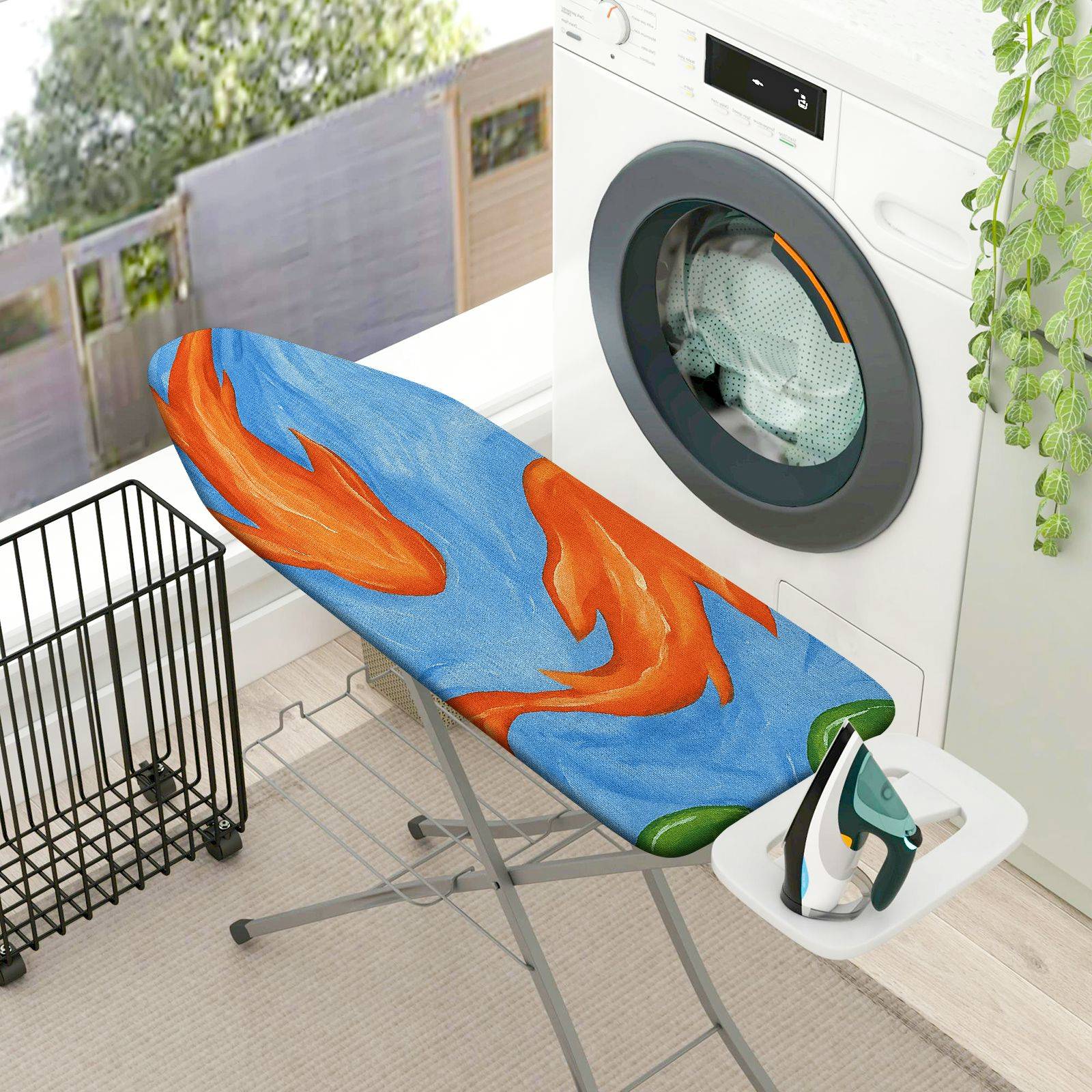 1-Piece Colorful Fish Ocean Abstract Art  Ironing Board Cover, Universal Size, Without Board