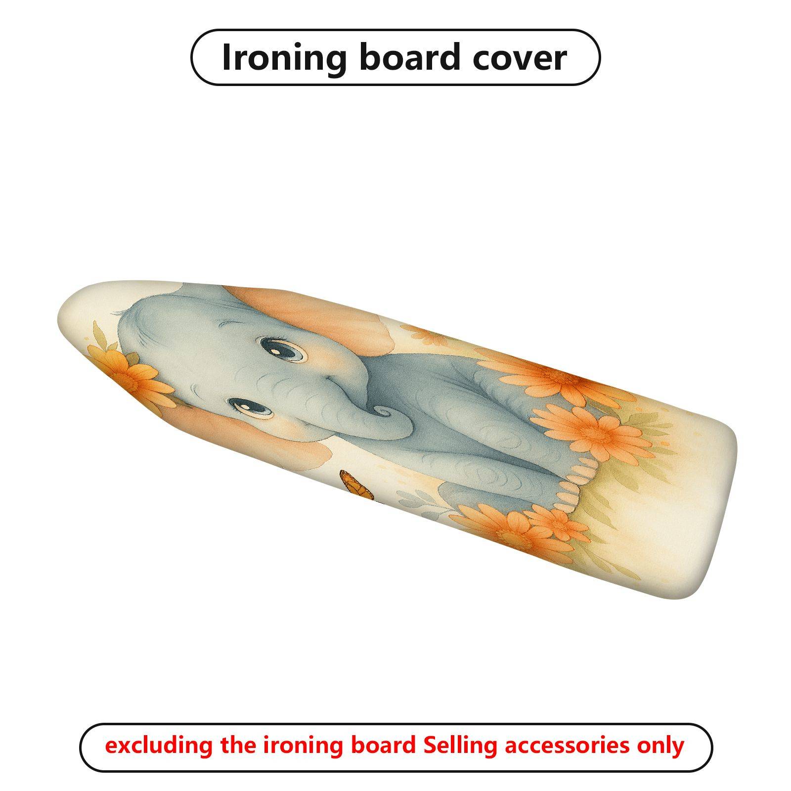 1-Piece Elephant Floral Animal  Ironing Board Cover, Universal Size, Without Board