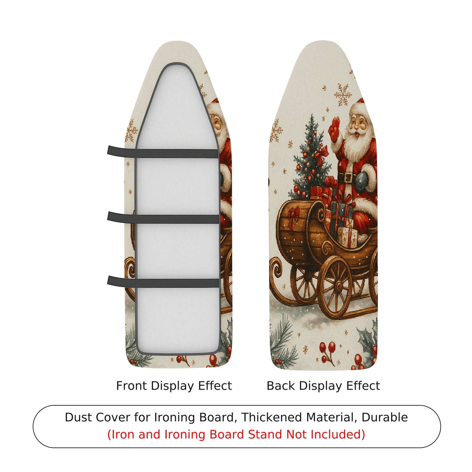 1-Piece Christmas Santa Sleigh  Ironing Board Cover, Universal Size, Without Board