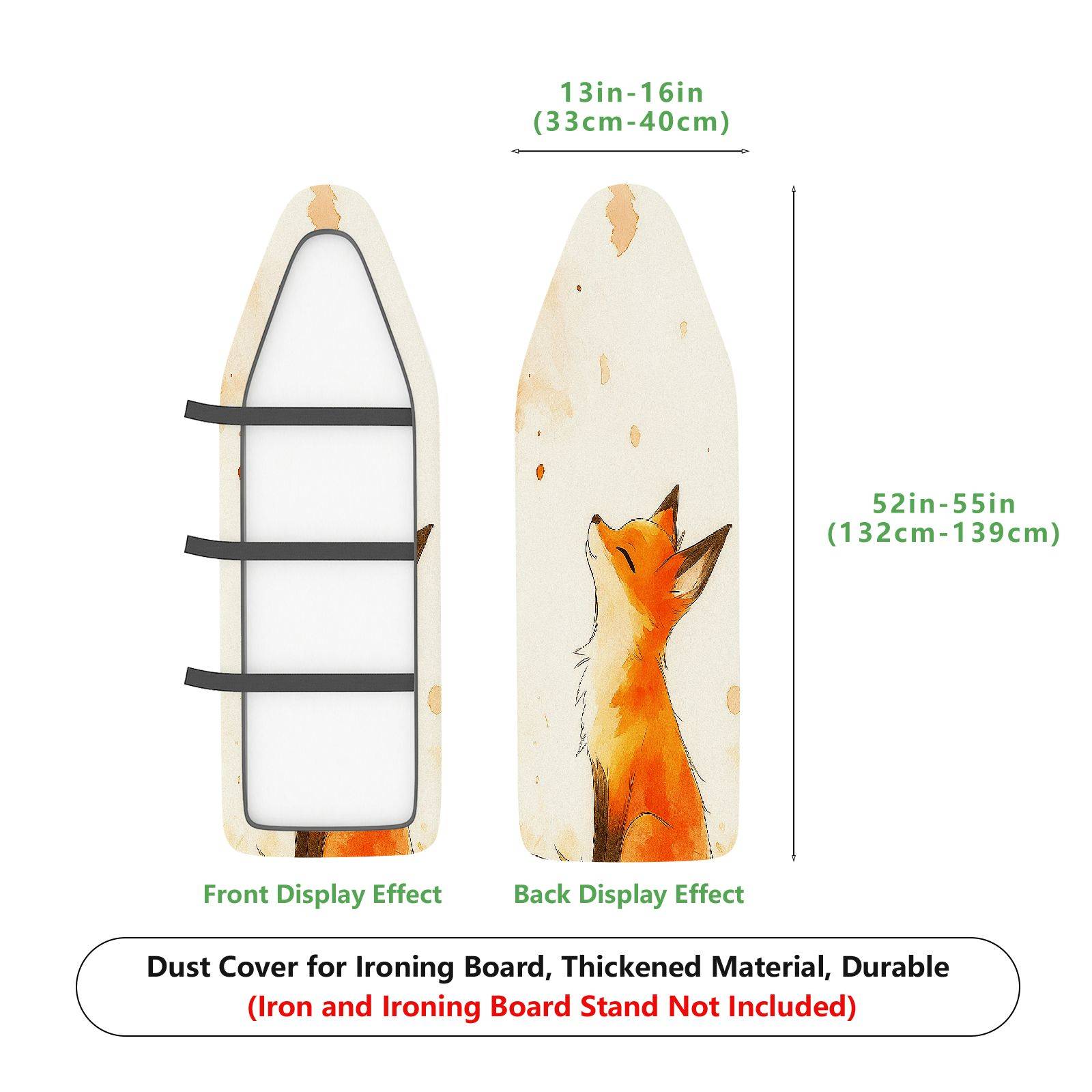 1-Piece Fox Animal Illustration Art  Ironing Board Cover, Universal Size, Without Board