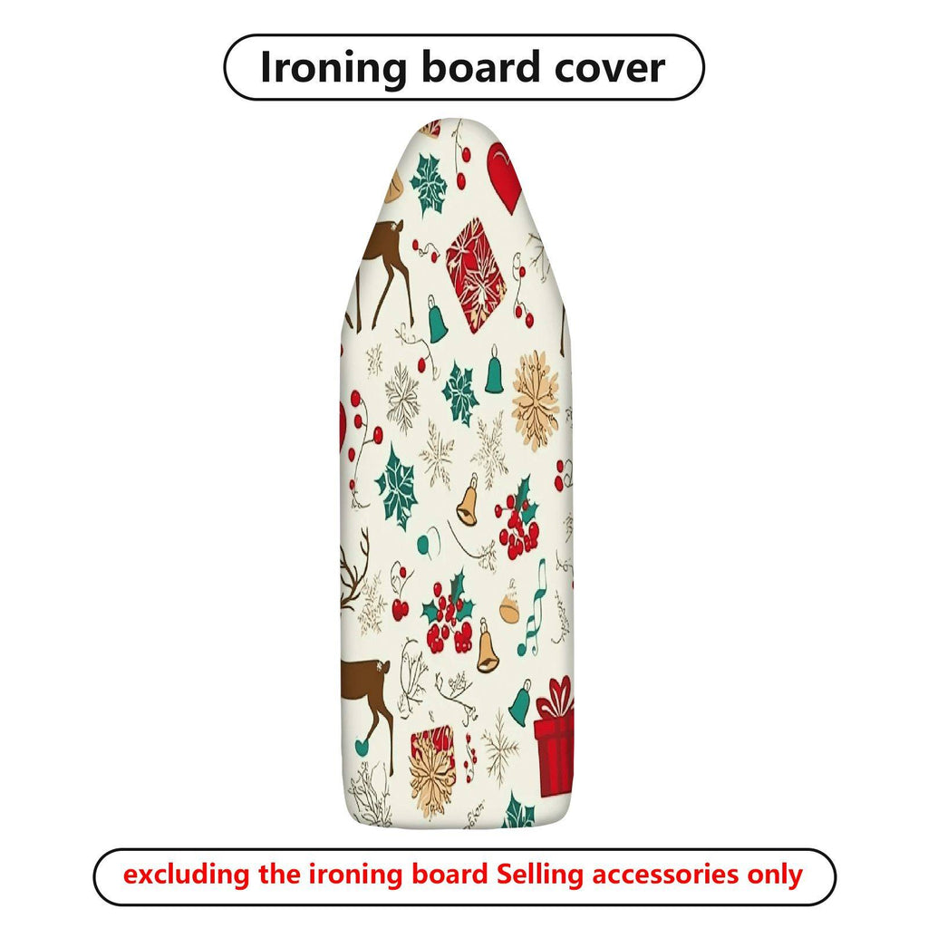 1-Piece Christmas Deer Bell  Ironing Board Cover, Universal Size, Without Board