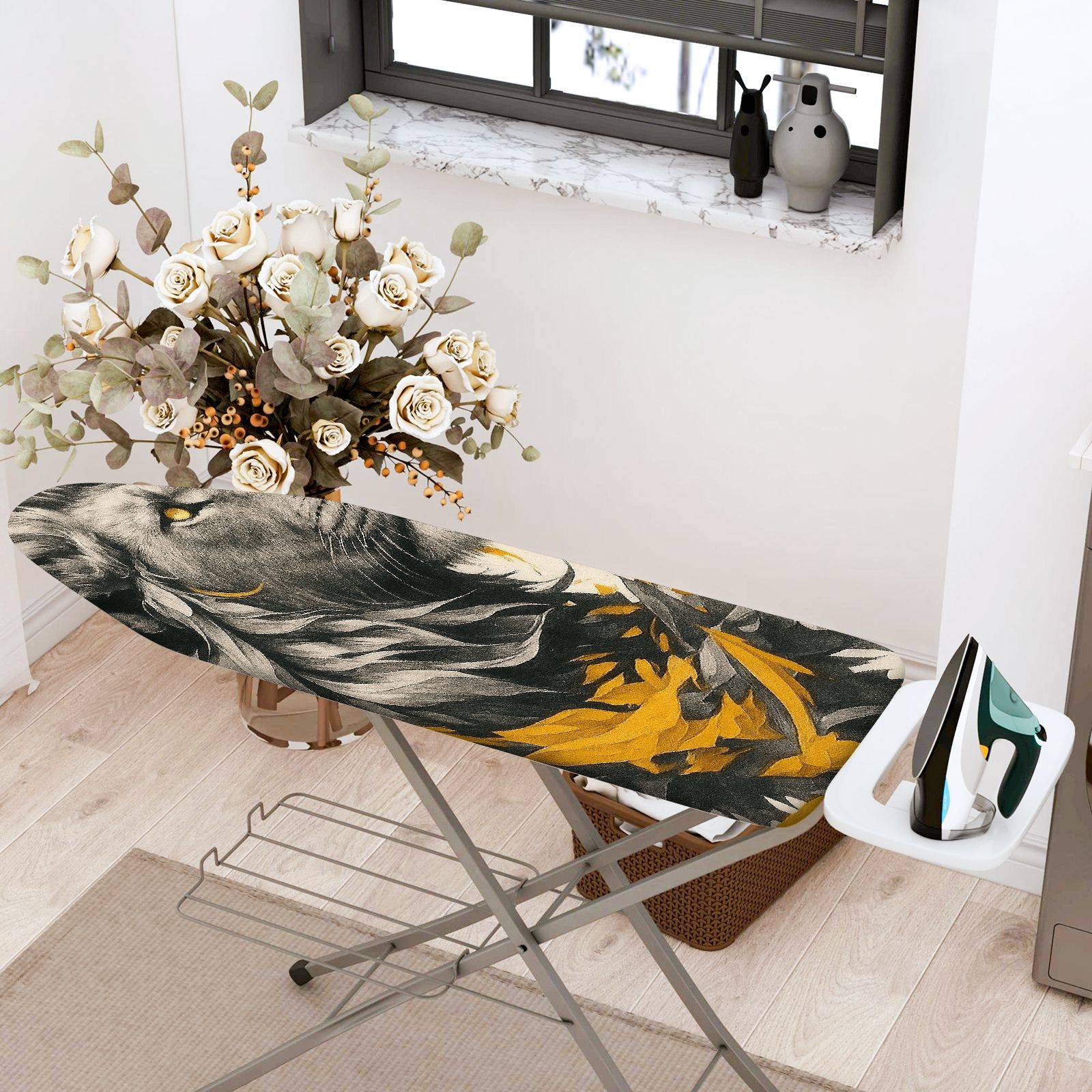 1-Piece Lion Abstract Artistic  Ironing Board Cover, Universal Size, Without Board
