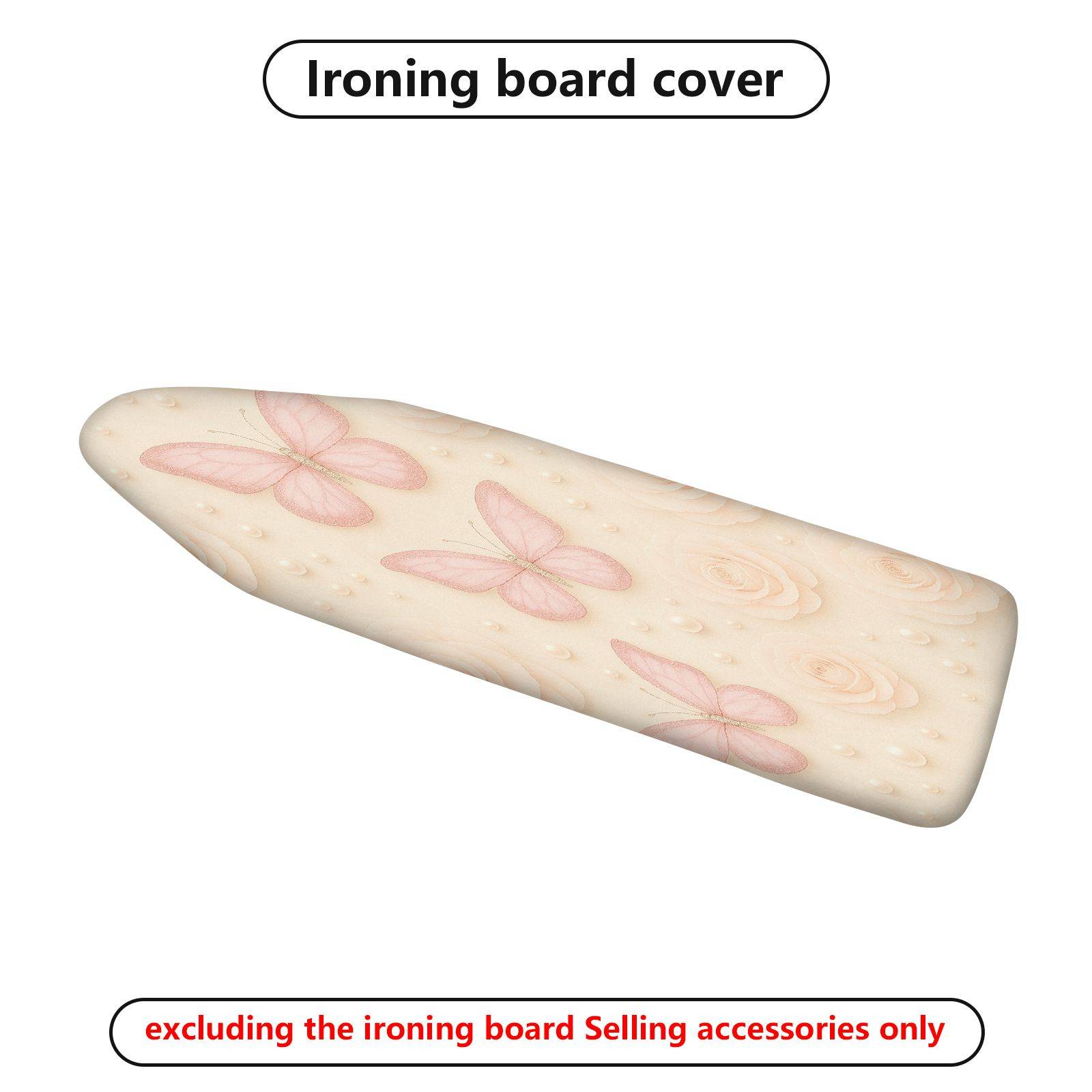 1-Piece Butterfly Floral Pink  Ironing Board Cover, Universal Size, Without Board