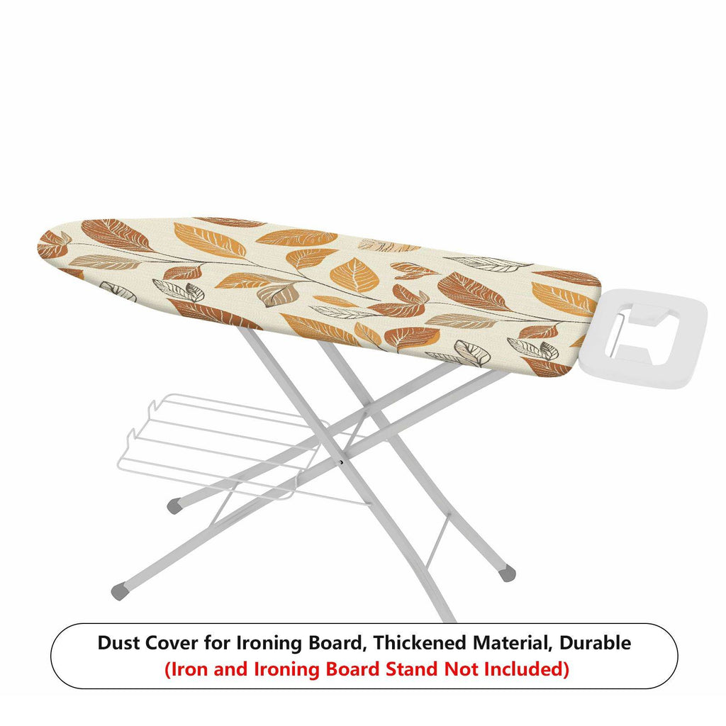 1-Piece Leaf Pattern Autumn Brown Beige  Ironing Board Cover, Universal Size, Without Board
