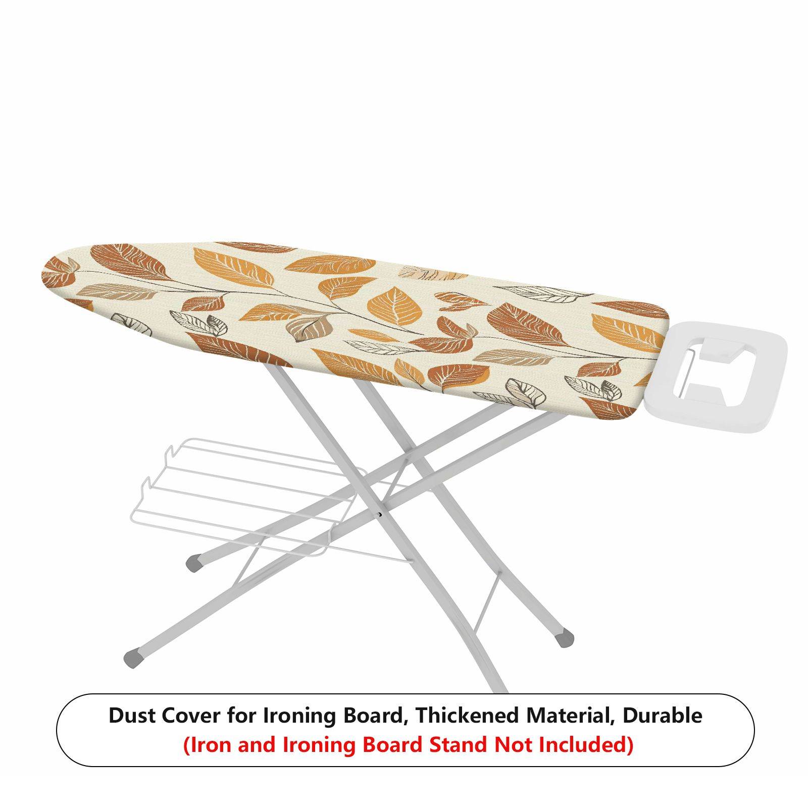 1-Piece Leaf Pattern Autumn Brown Beige  Ironing Board Cover, Universal Size, Without Board
