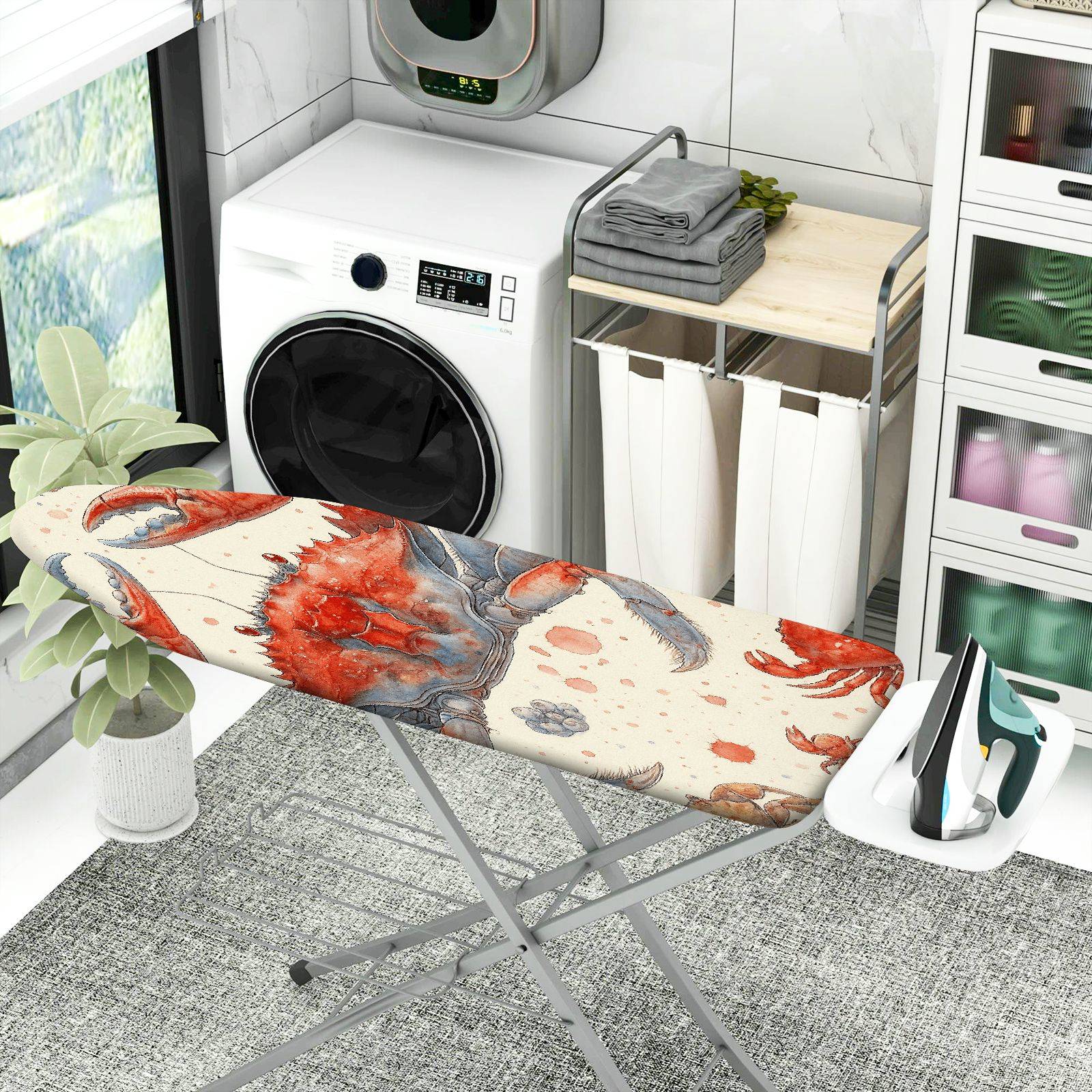 1-Piece Crab Sea Ocean  Ironing Board Cover, Universal Size, Without Board