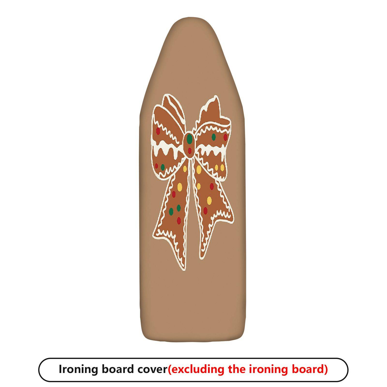 1-Piece Gingerbread Bow Ribbon Christmas  Ironing Board Cover, Universal Size, Without Board