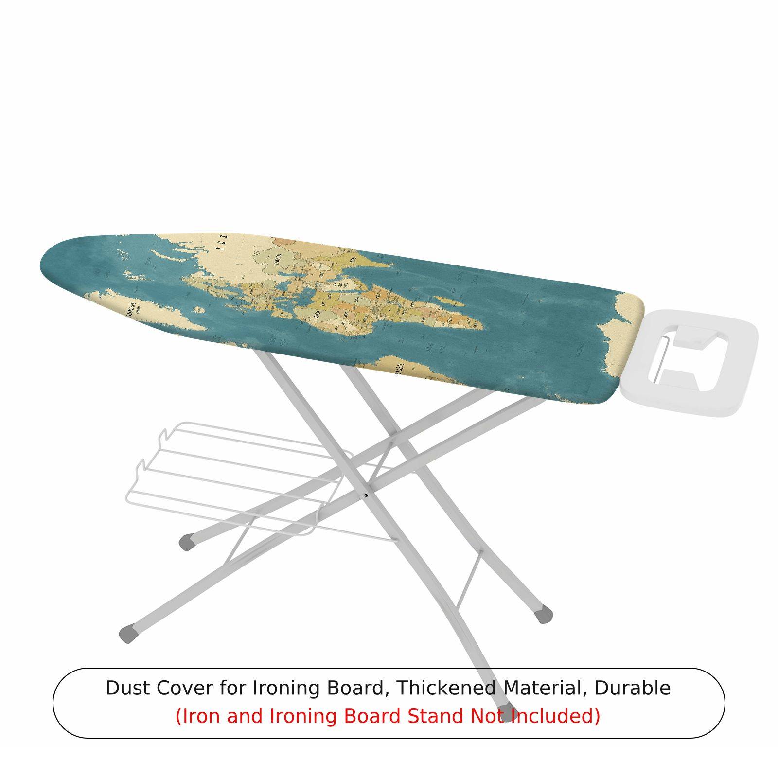 1-Piece Vintage Map Retro Travel World  Ironing Board Cover, Universal Size, Without Board