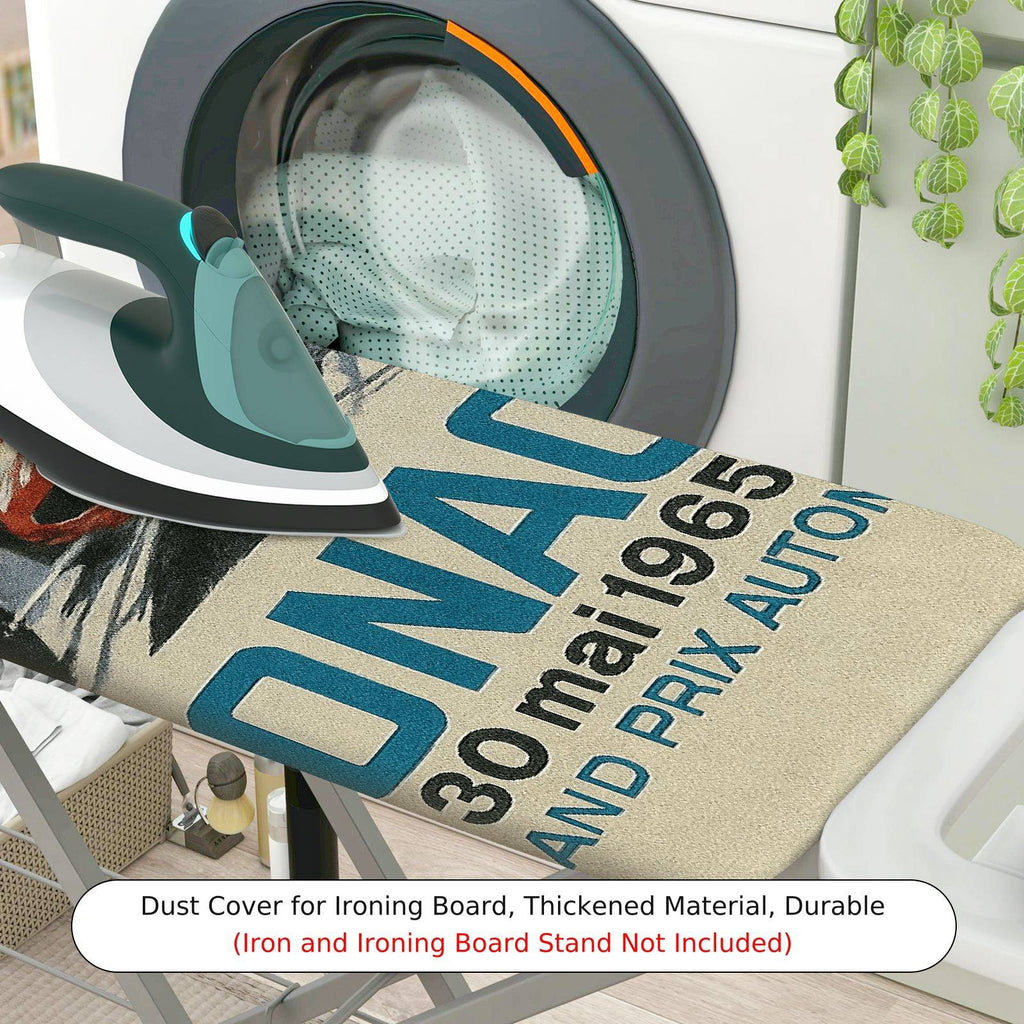 1-Piece Retro Racing Car City  Ironing Board Cover, Universal Size, Without Board