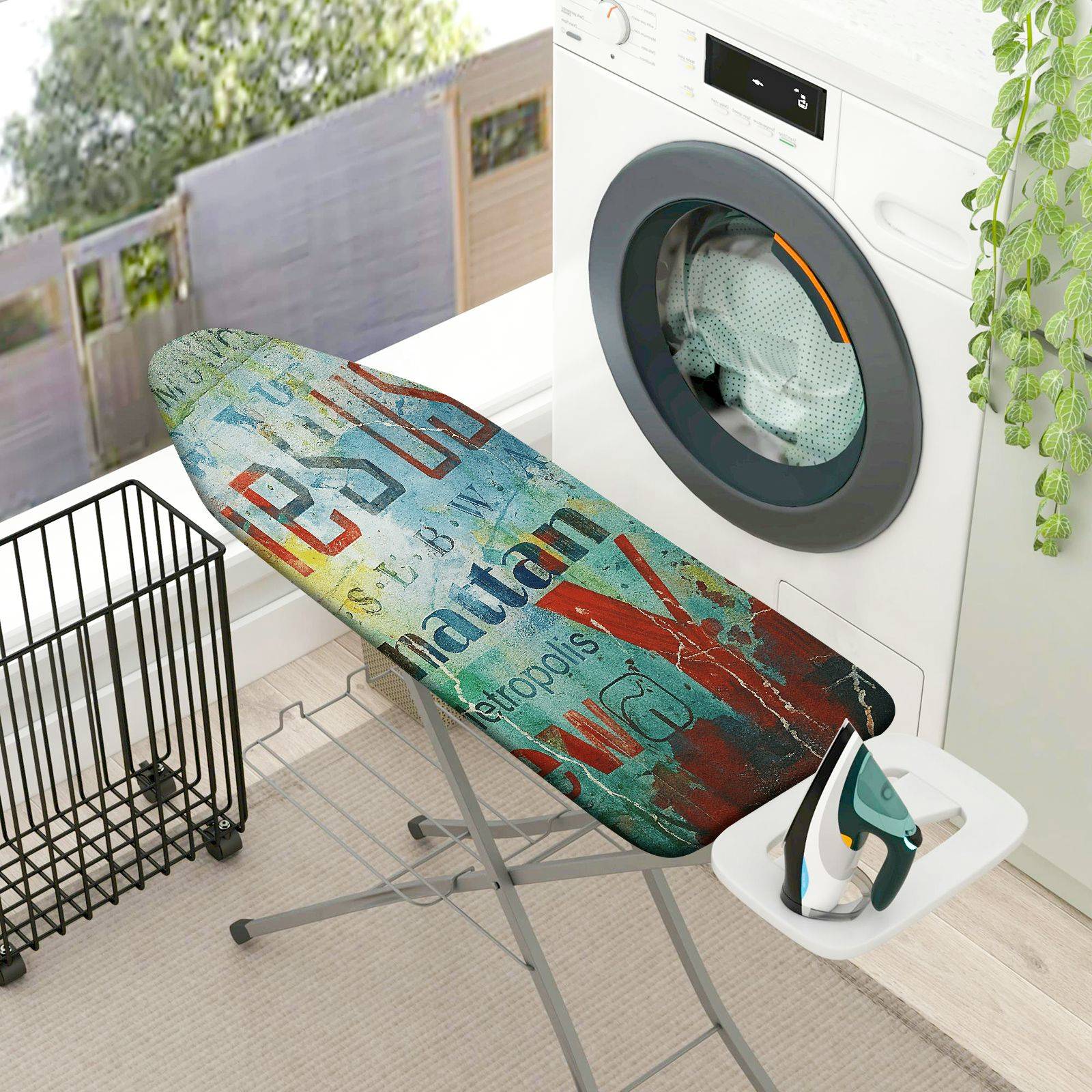 1-Piece Urban Graffiti Typography Abstract  Ironing Board Cover, Universal Size, Without Board