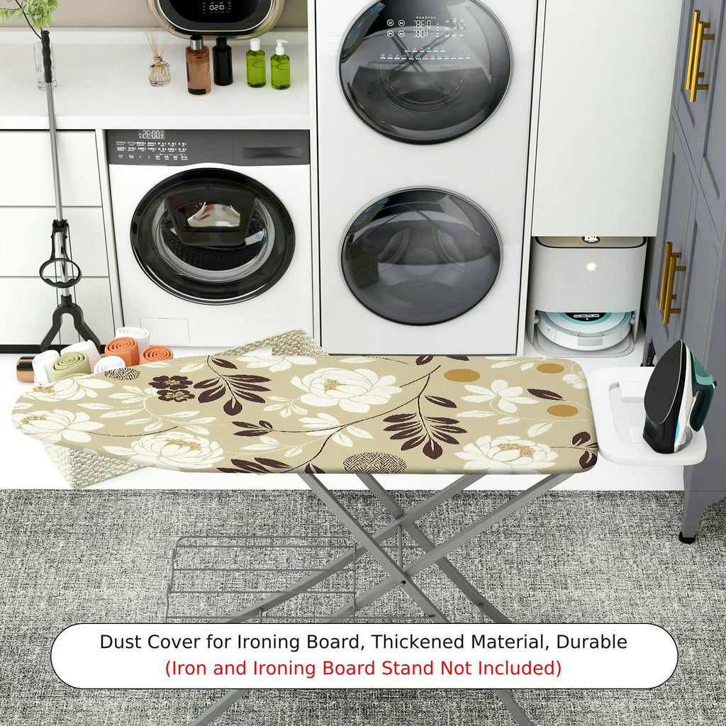 1-Piece Floral Beige Brown  Ironing Board Cover, Universal Size, Without Board