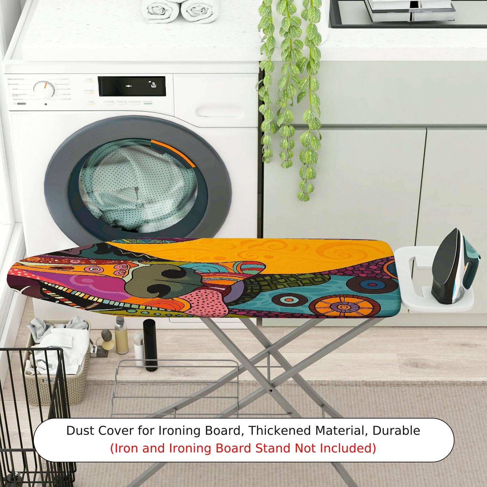 1-Piece Abstract Multicolor Pattern Art  Ironing Board Cover, Universal Size, Without Board
