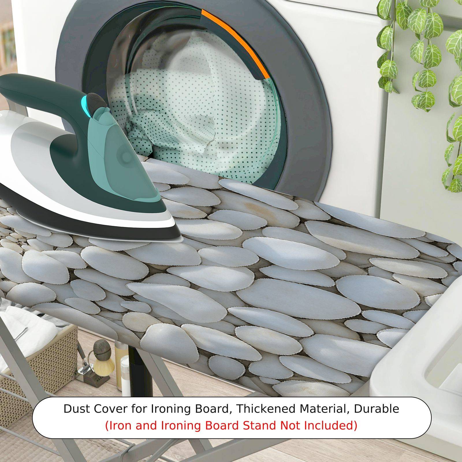 1-Piece Pebbles Ocean Beach  Ironing Board Cover, Universal Size, Without Board