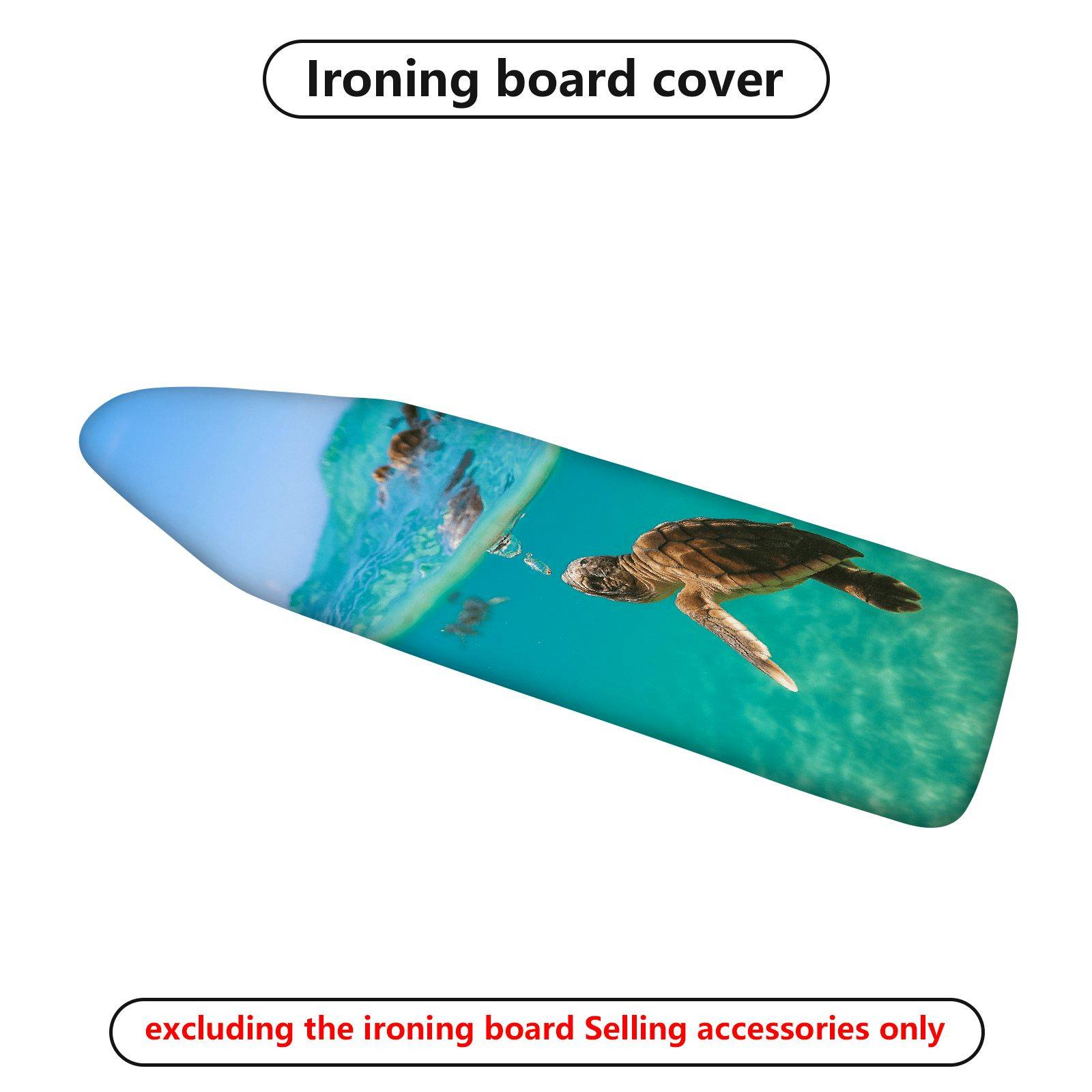 1-Piece Sea Turtle Ocean Blue  Ironing Board Cover, Universal Size, Without Board