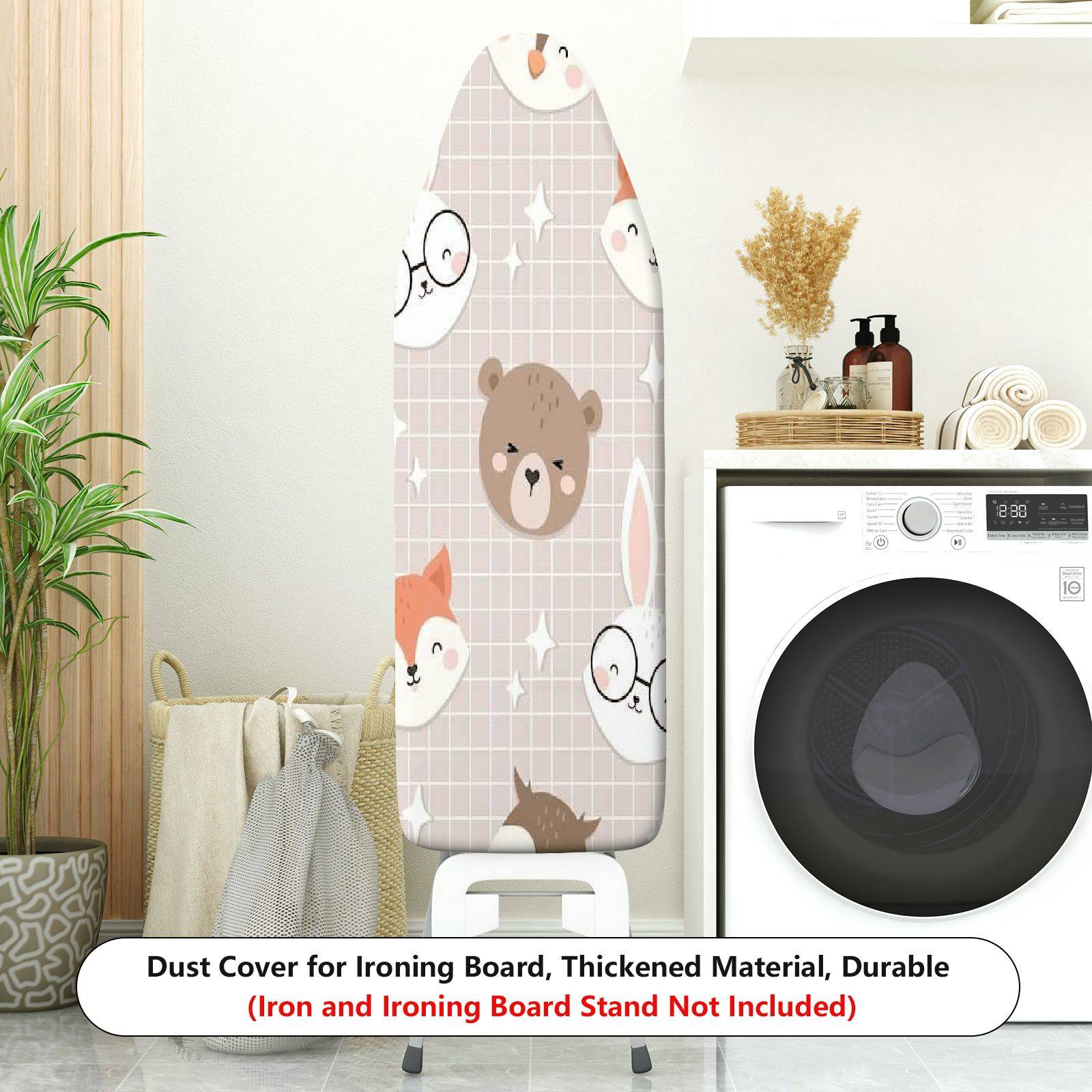 1-Piece Cute Animal  Beige  Ironing Board Cover, Universal Size, Without Board