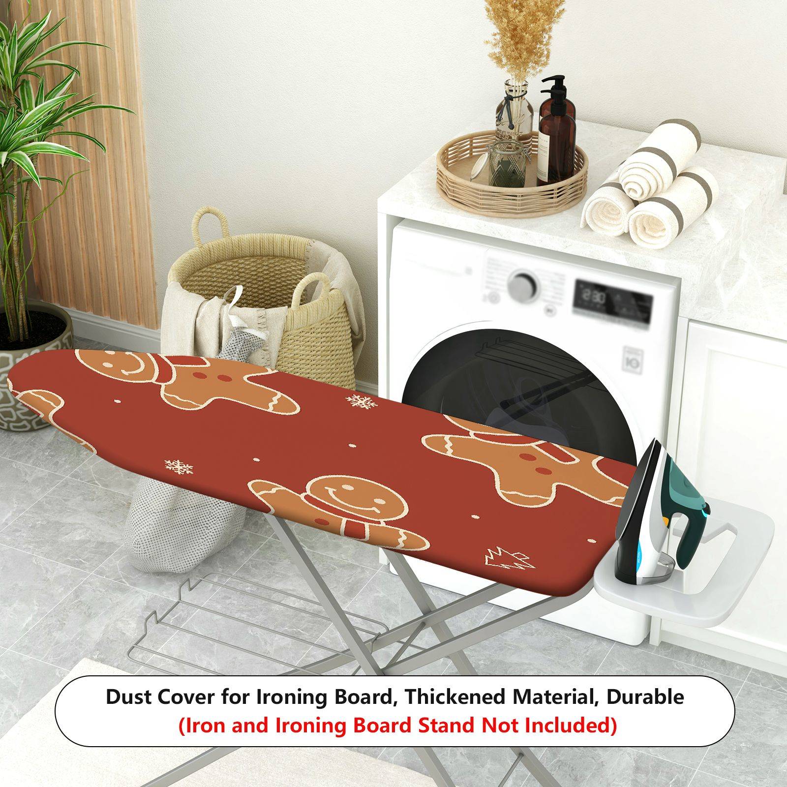 1-Piece Gingerbread Christmas Holiday  Ironing Board Cover, Universal Size, Without Board