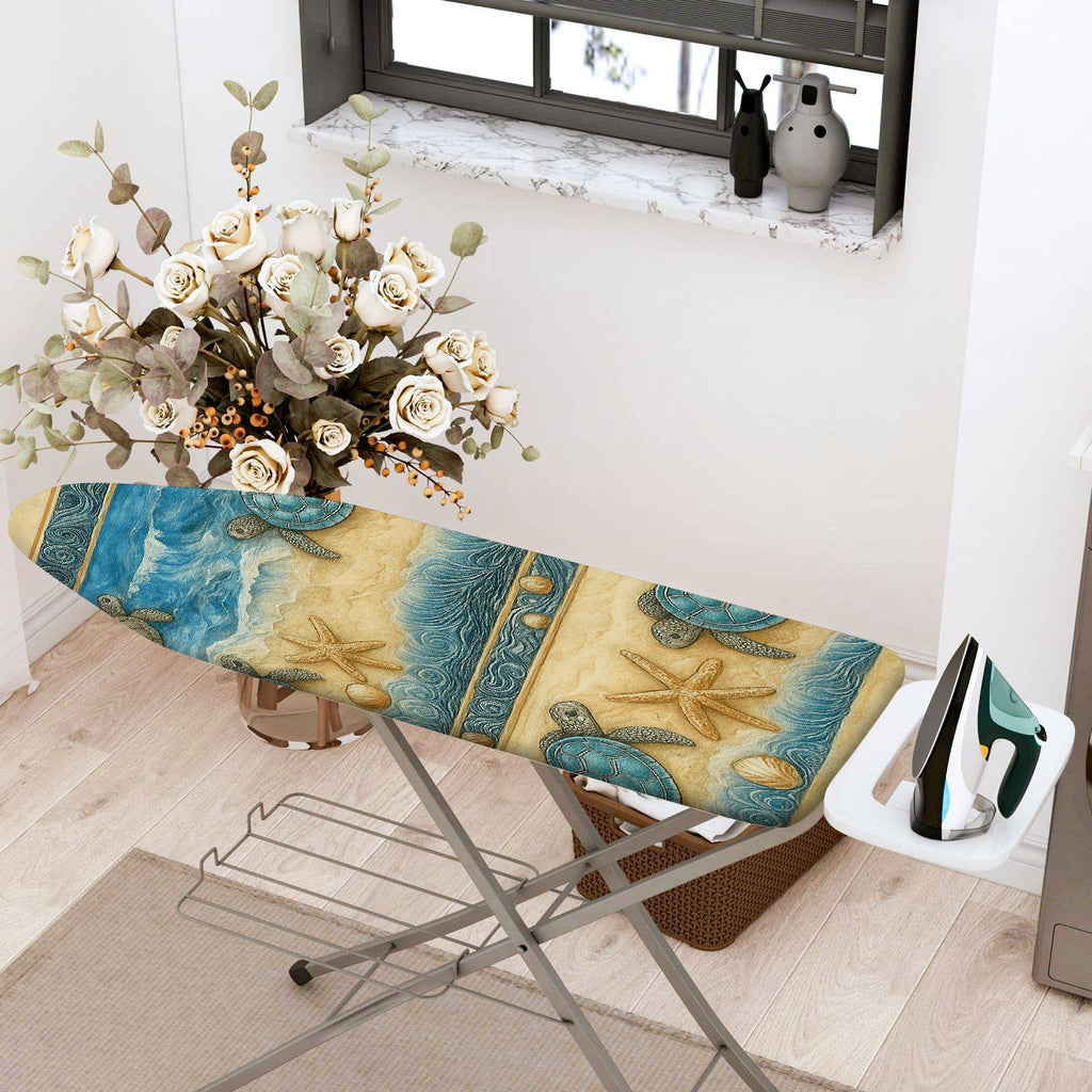 1-Piece Ocean Turtle Starfish Beach  Ironing Board Cover, Universal Size, Without Board